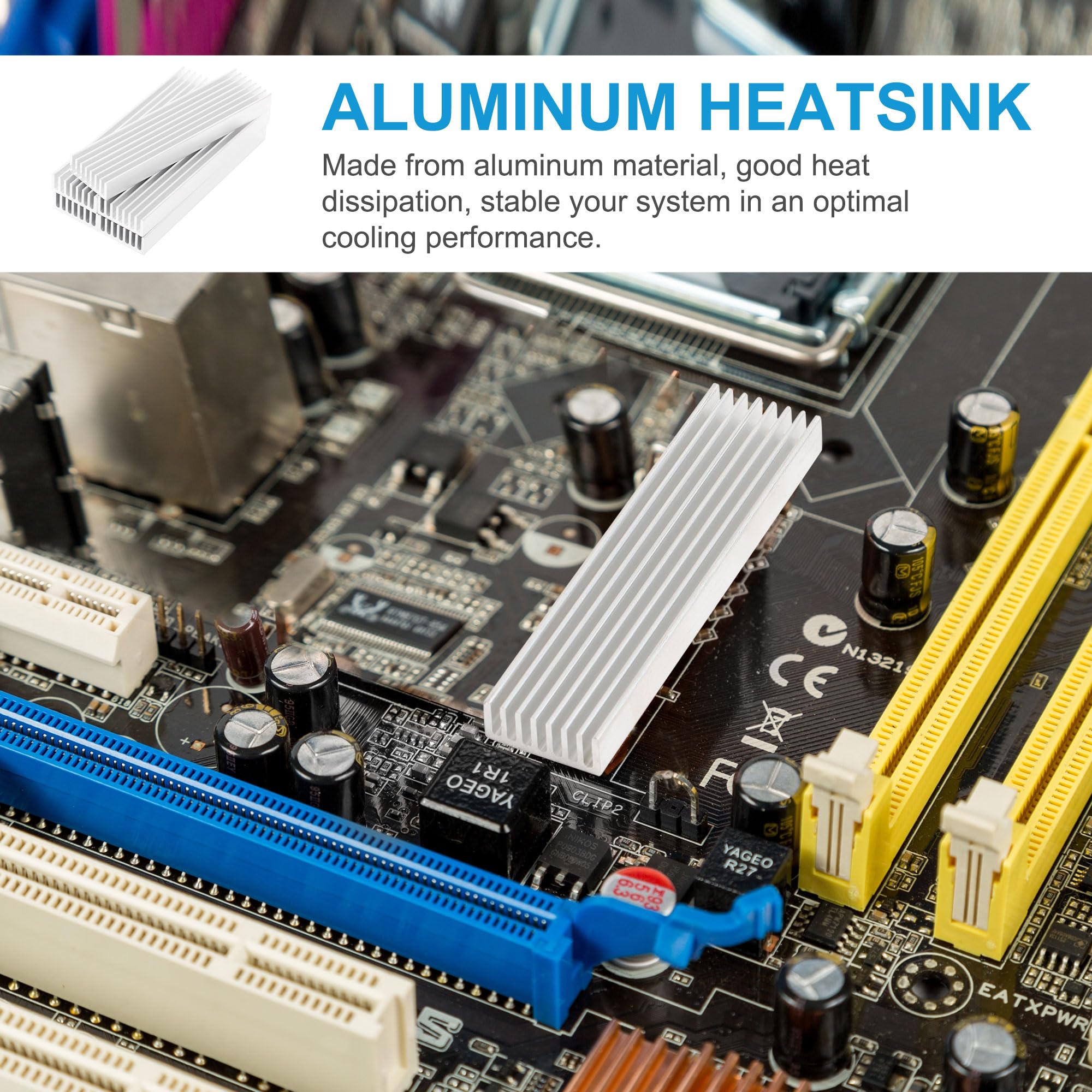 Uxcell 5 Pcs Aluminum Heat Sink, Silver Tone Aluminium Radiator Heatsink Cooling Fins Cooler For Led Amplifier Transistor Ic Mod