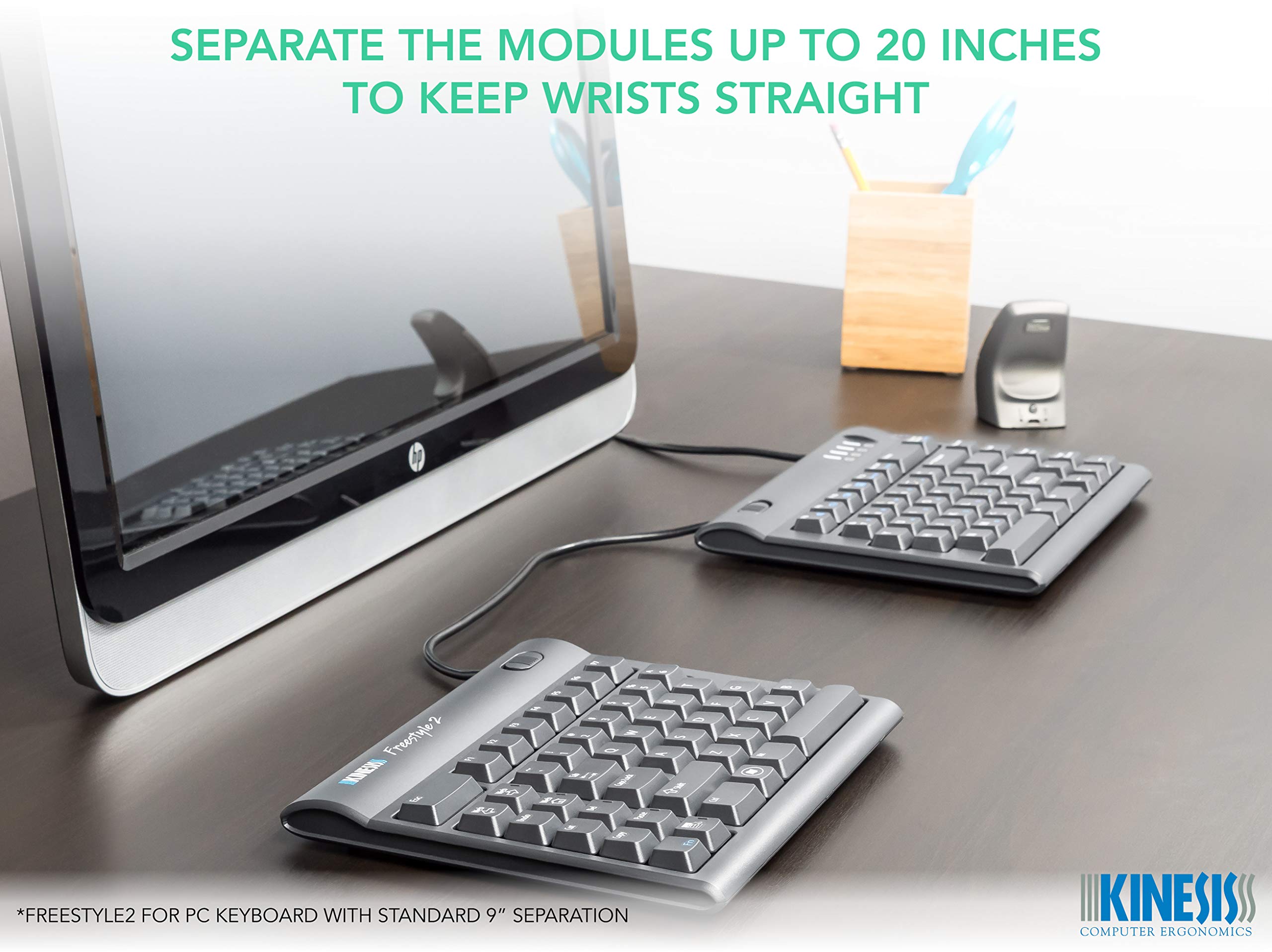 Kinesis Bluetooth Freestyle2 Ergonomic Keyboard For Pc (20'' Extended Separation)