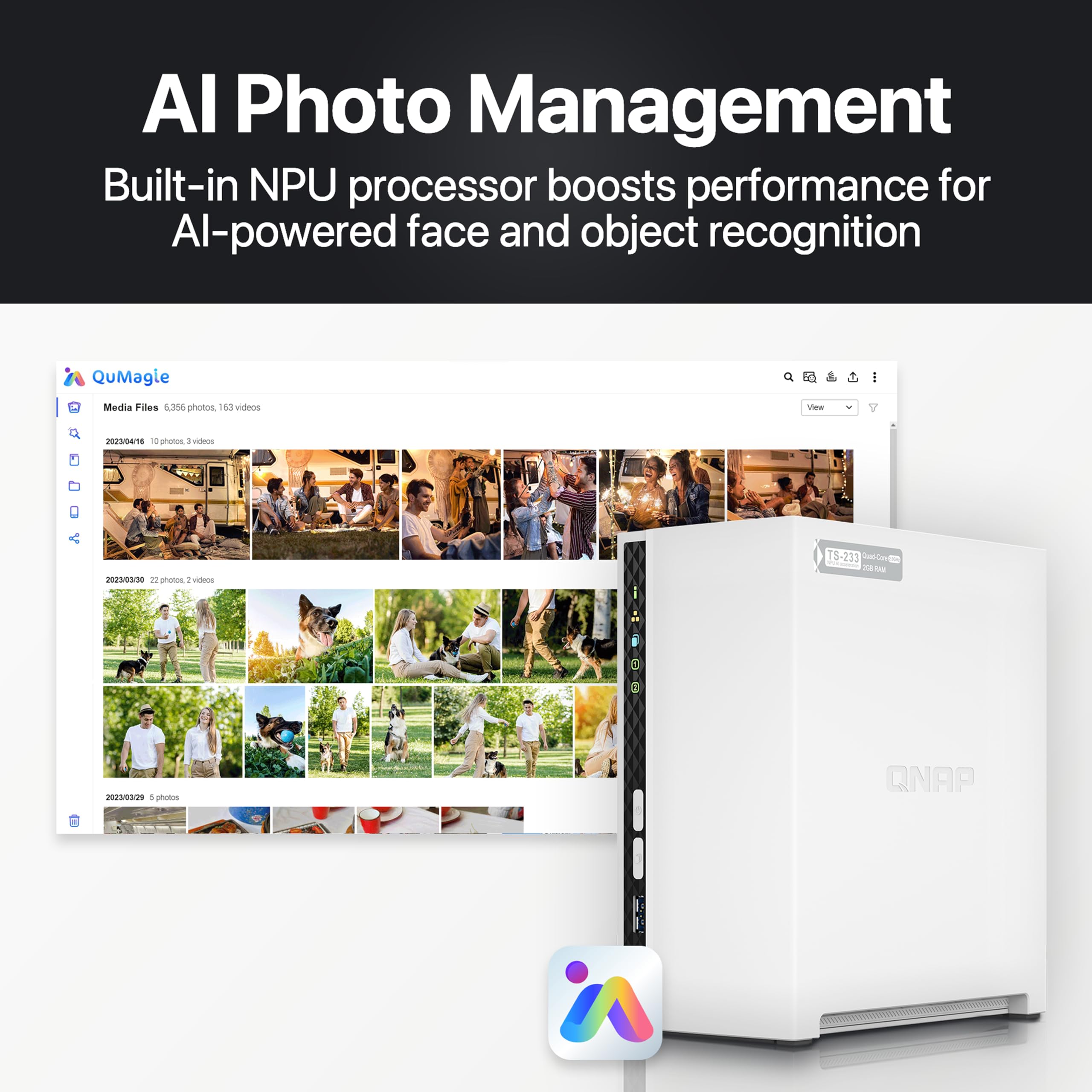 Qnap Ts 233 24Wd Us 2 Bay Home Nas With 4Tb Storage Capacity, Preconfigured Raid 1 Wd Red Plus Hdd Bundle, With 1Gbe Ports