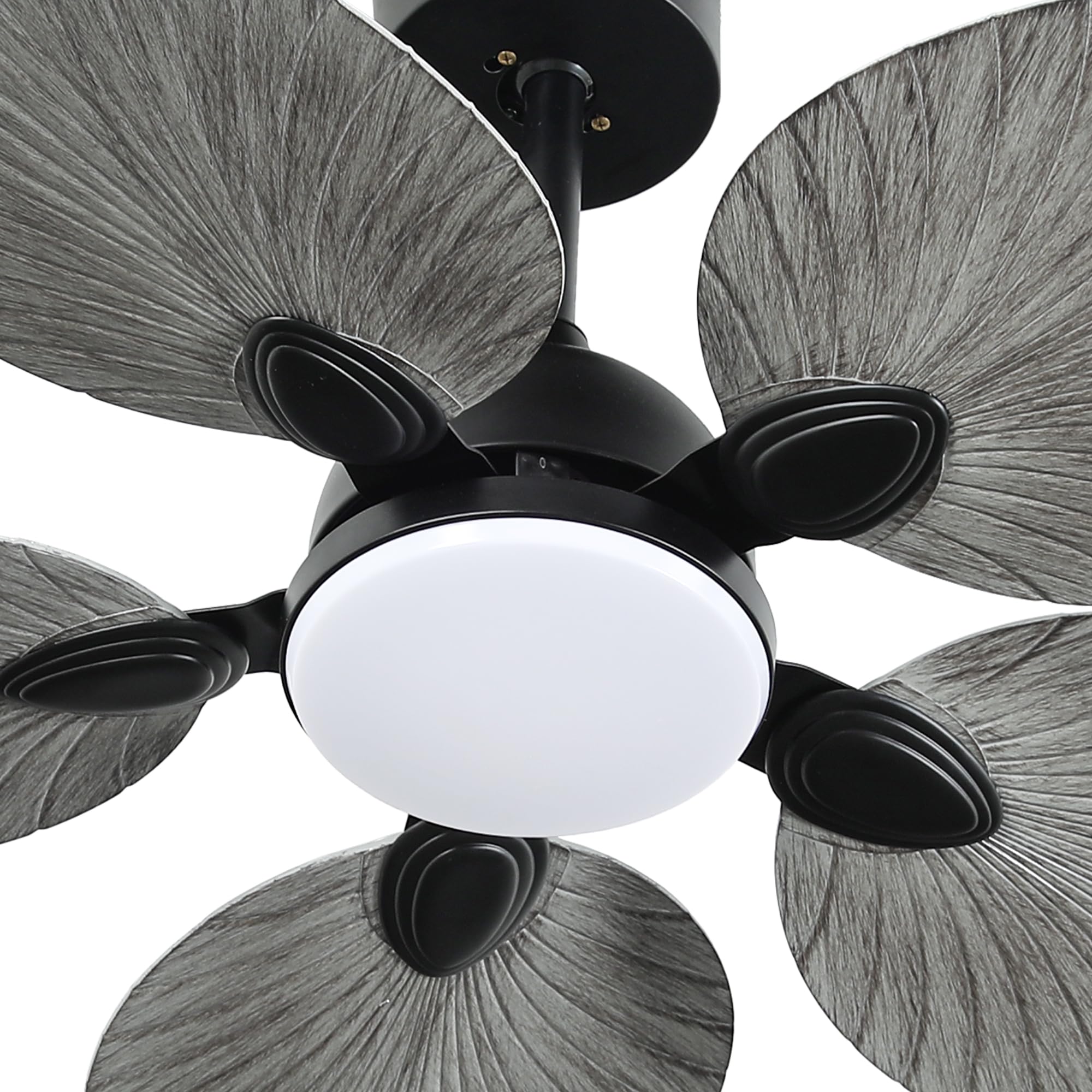 Yitahome 42 Inch Ceiling Fans With Lights And Remote, Tropical Ceiling Fans With 6 Modes, Reversible Quiet Dc Motor, Dimmable Li