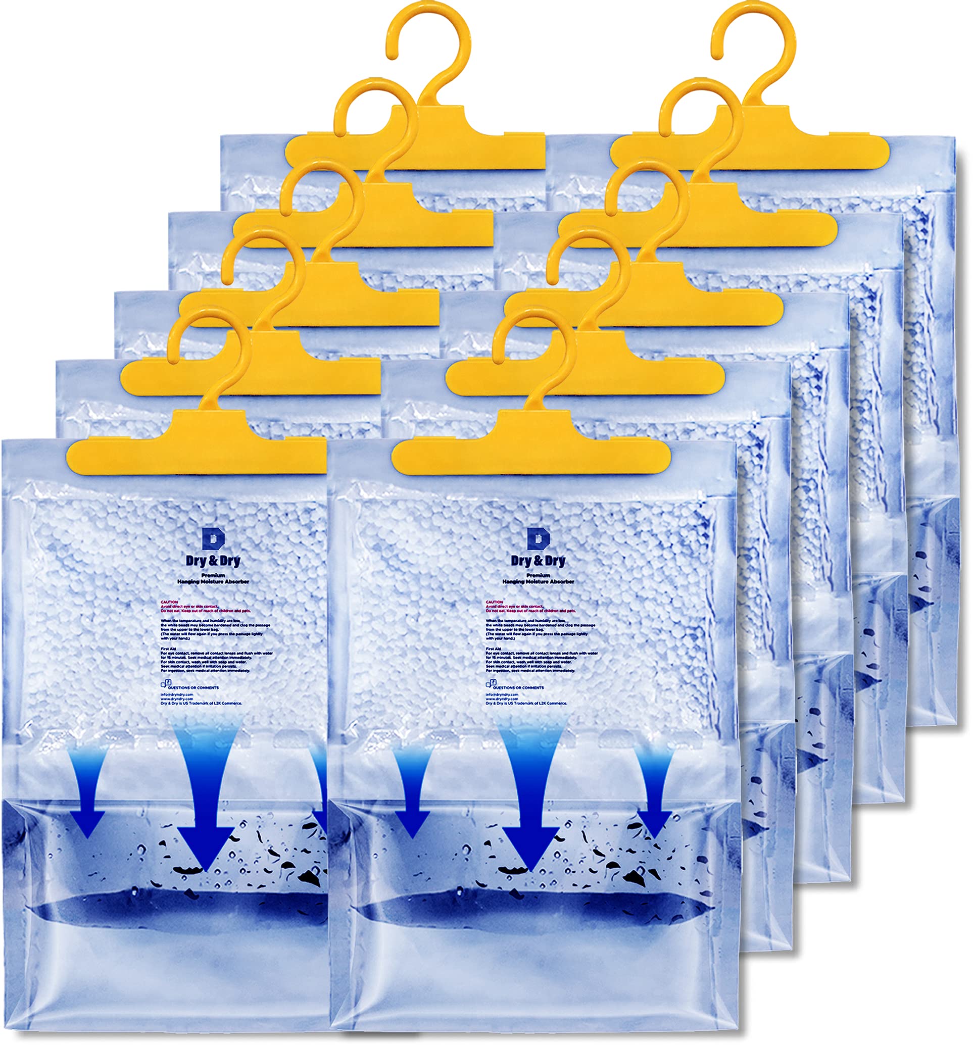 Dry & Dry 10 Pack[7 Oz] Premium Moisture Absorbers Dehumidifiers For Home Dehumidifier For Basement Dehumdifiers For Bedroom Sma