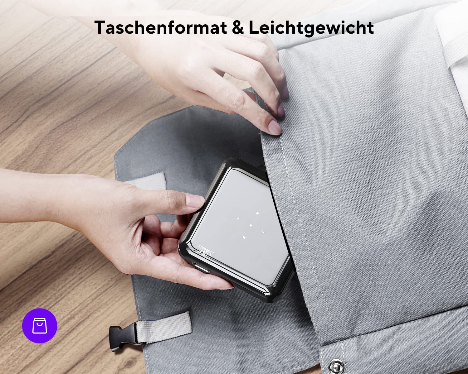 Mini Projector, Akiyo Portable Projector For Outdoor Built In Battery, Dlp Short Throw Projector, 1080P Full Hd Supported Video