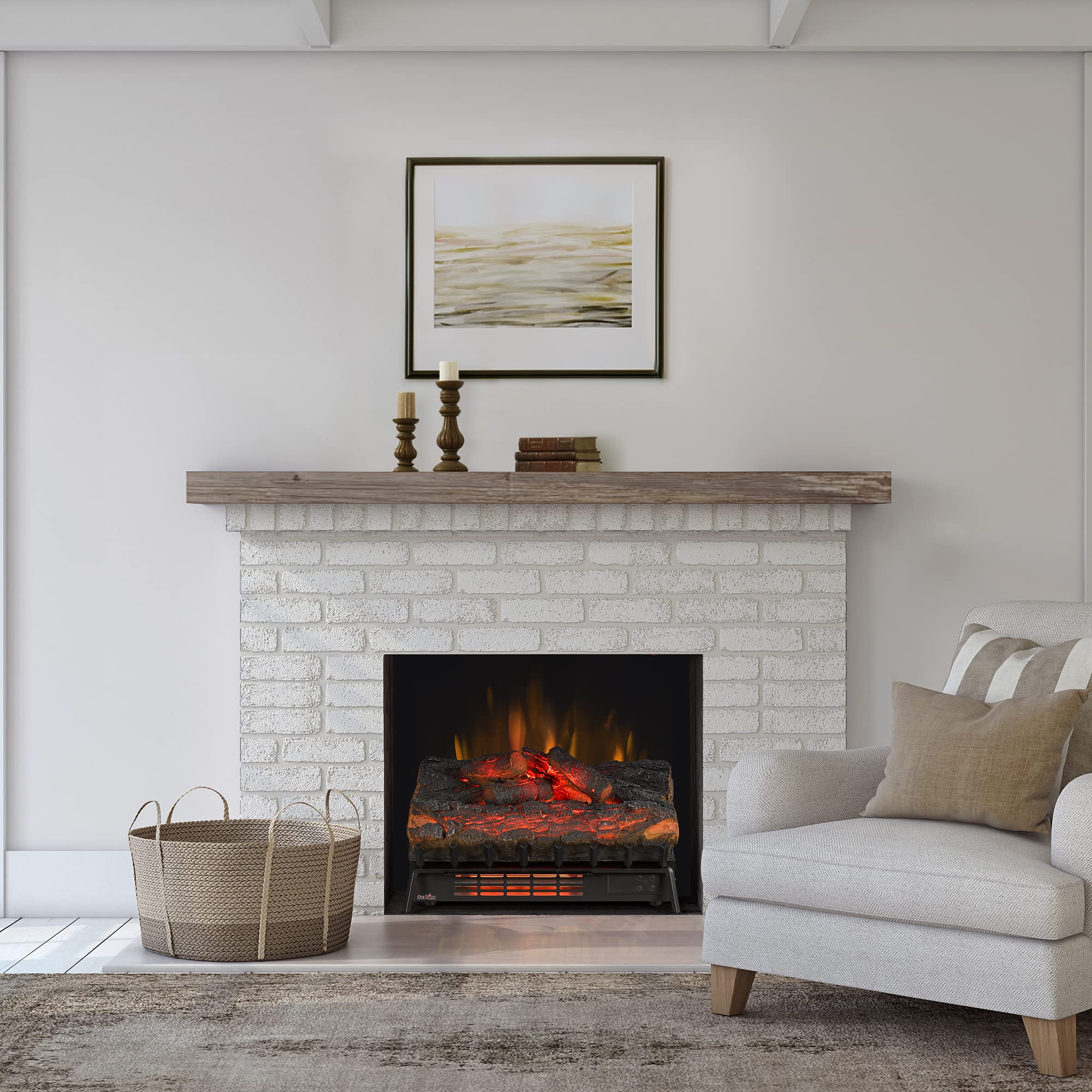 Duraflame Electric Log Set 1,000 Sq Ft Heater, Faux Logs Insert With Infrared Flames For Existing Fireplaces, Remote Control Inc