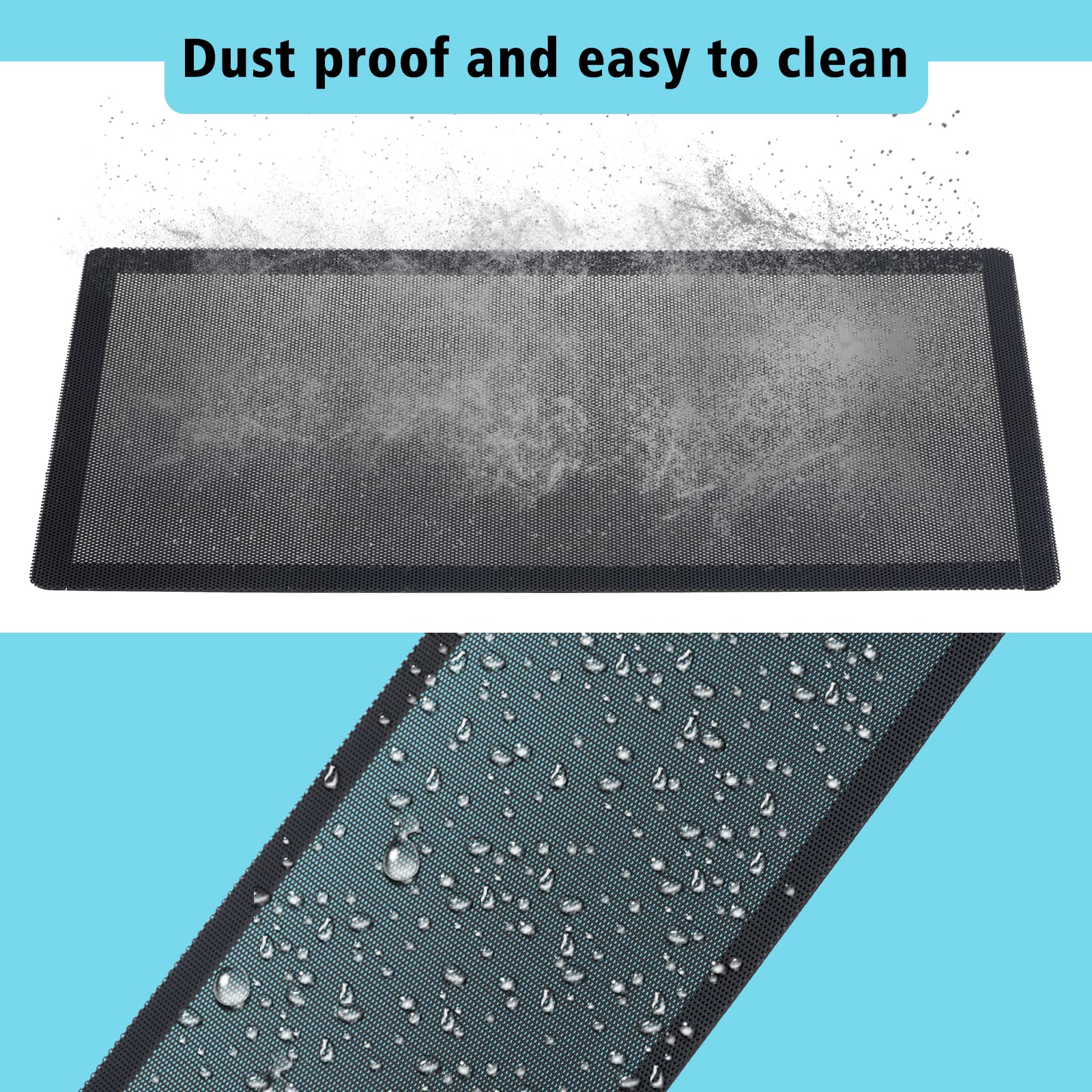 120 X 240Mm Pc Case Dust Mesh Filter, [2 Pack] Magnetic Frame Computer Fan Dust Mesh Pc Cooler Filter Dustproof Pvc Cover Grills