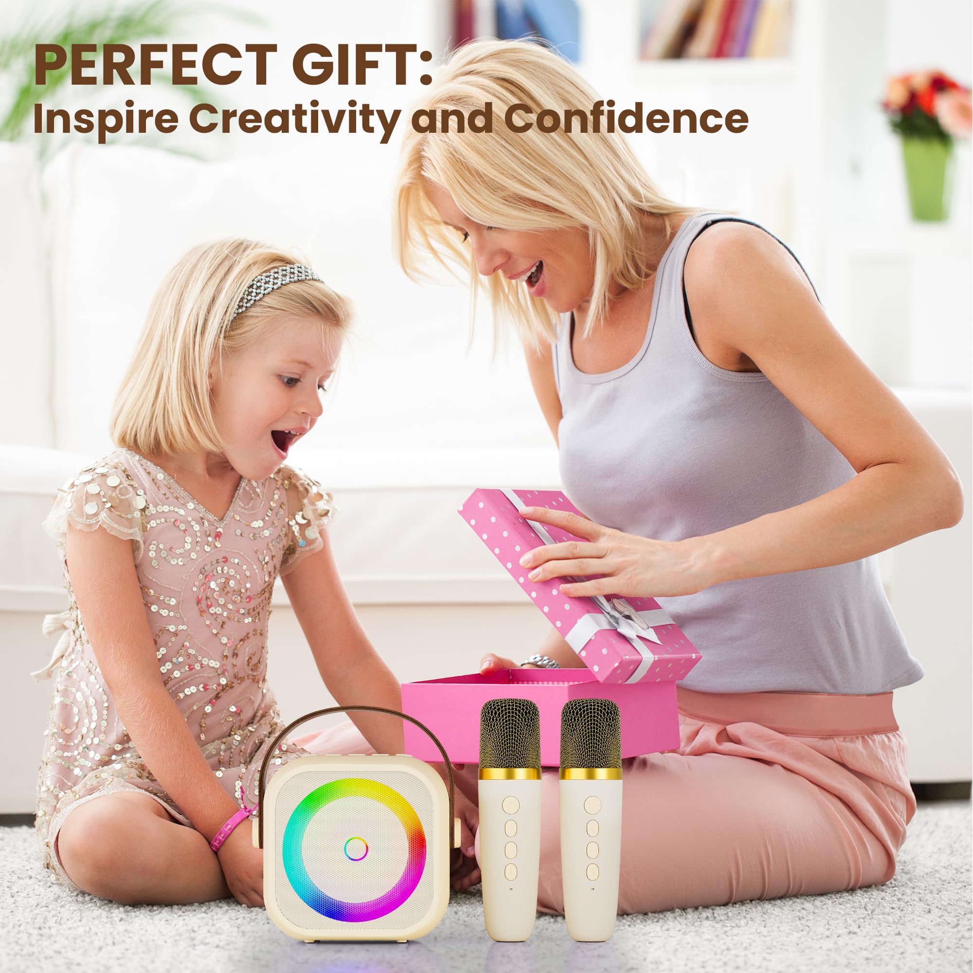 Karaoke Machine For Kids, Karaoke Gifts For Girls Ages 4, 5, 6, 7, 8, 9, 10, 12 +Year Old Birthday Party, 4 12 Years Old Christm