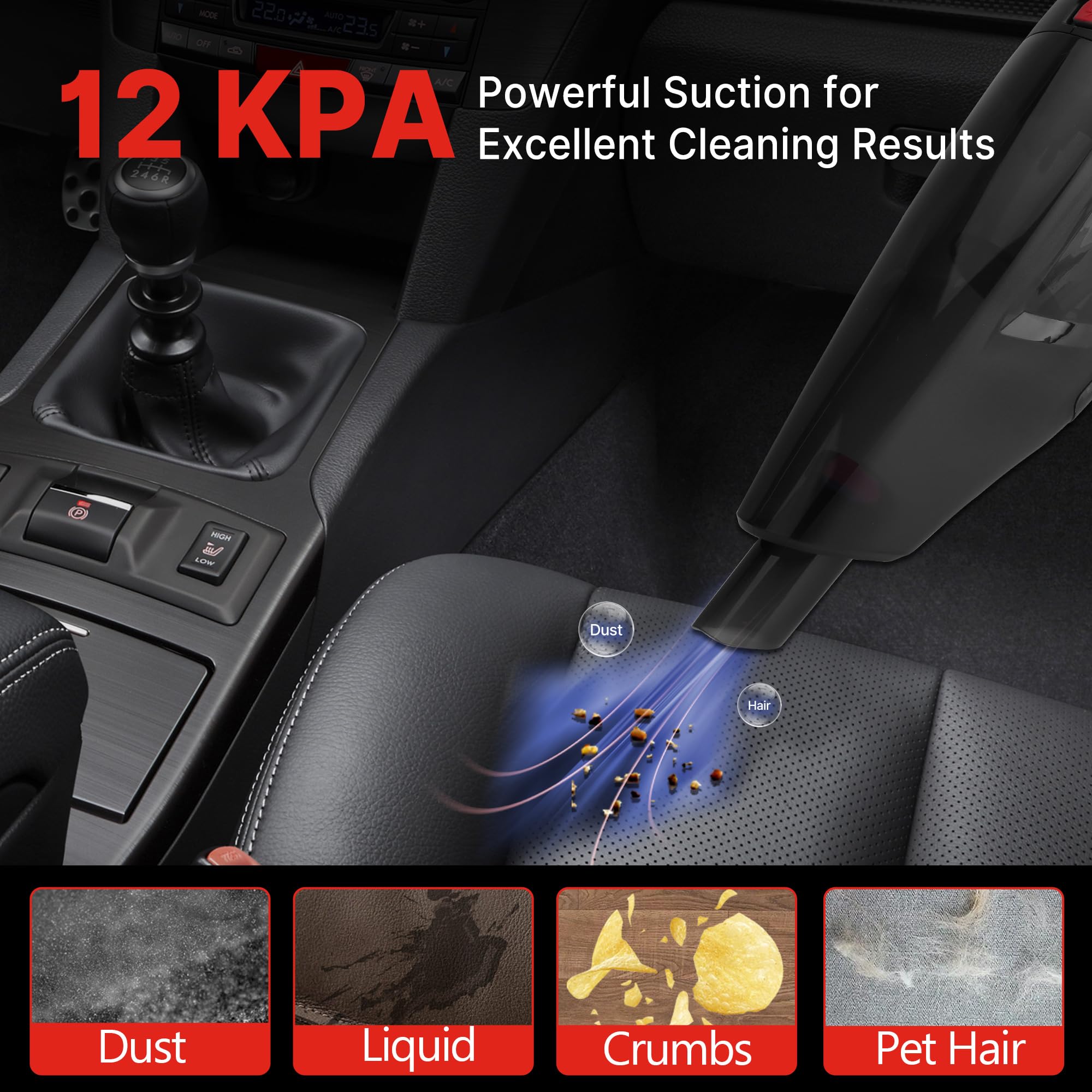 Shop-Vac Cordless Handheld Vacuum Cleaner, 12.0 Peak Kpa 12V High Power Handheld Vacuum Cordless Rechargeable, Dustbuster Handhe