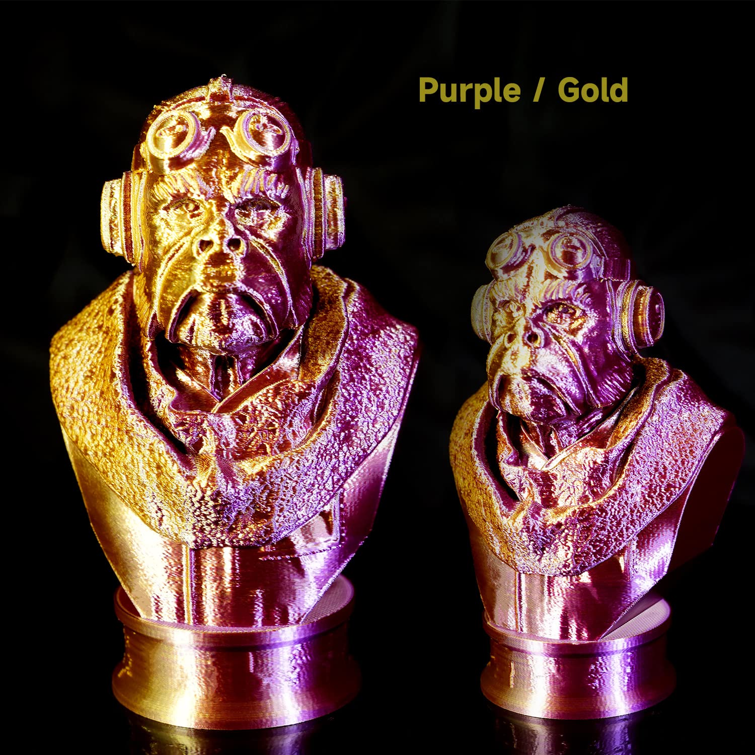Gratkit Silk Dual Color Pla Filament, Coextrusion Pla Filament 1.75Mm,  0.03Mm, 1Kg/Roll, Silk Pla Purple & Gold