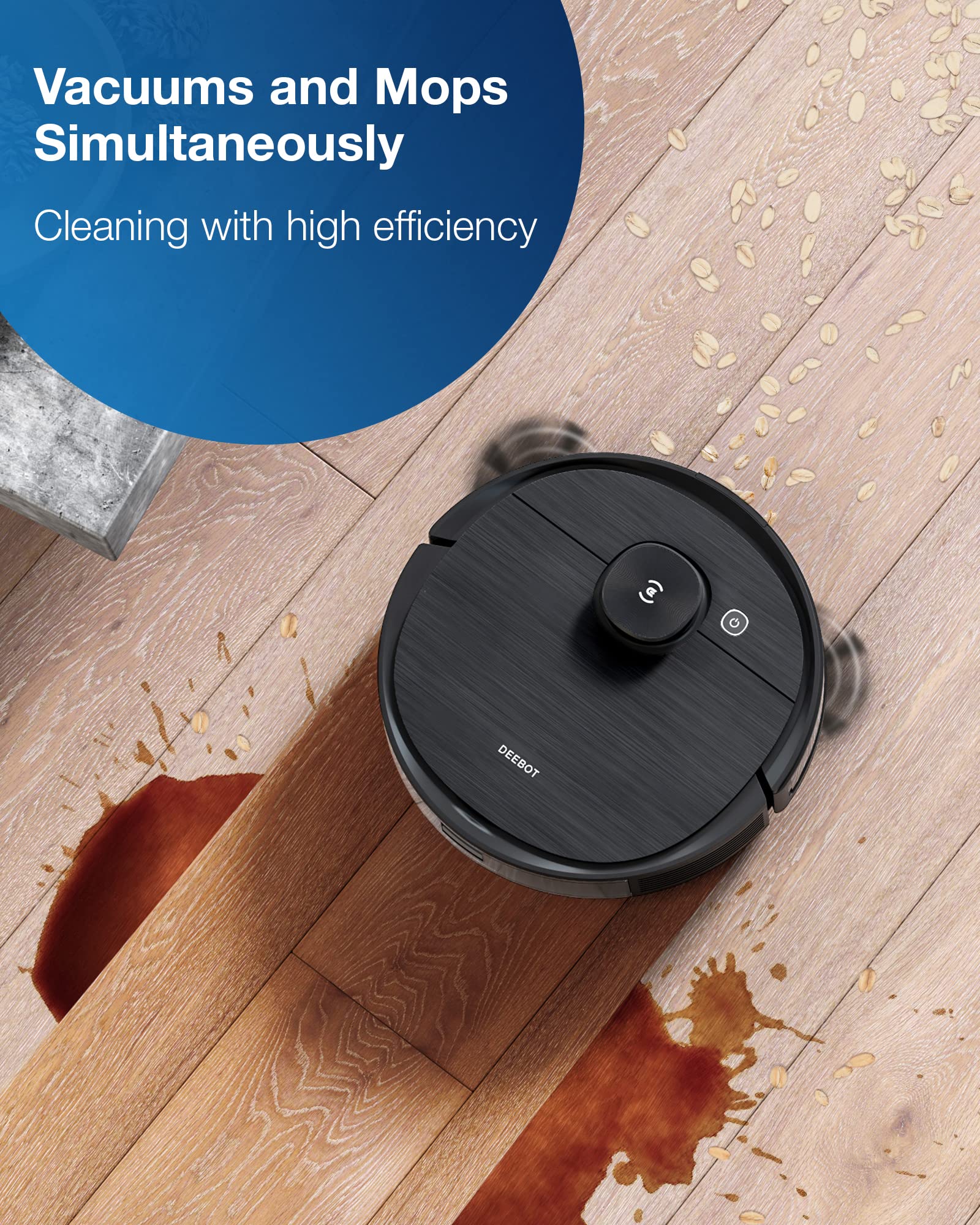 Ecovacs Deebot T8 Aivi Robot Vacuum Cleaner For Floors,Carpet, Vacumming And Mopping In One-Go, Laser Mapping, Smart Ai Object R