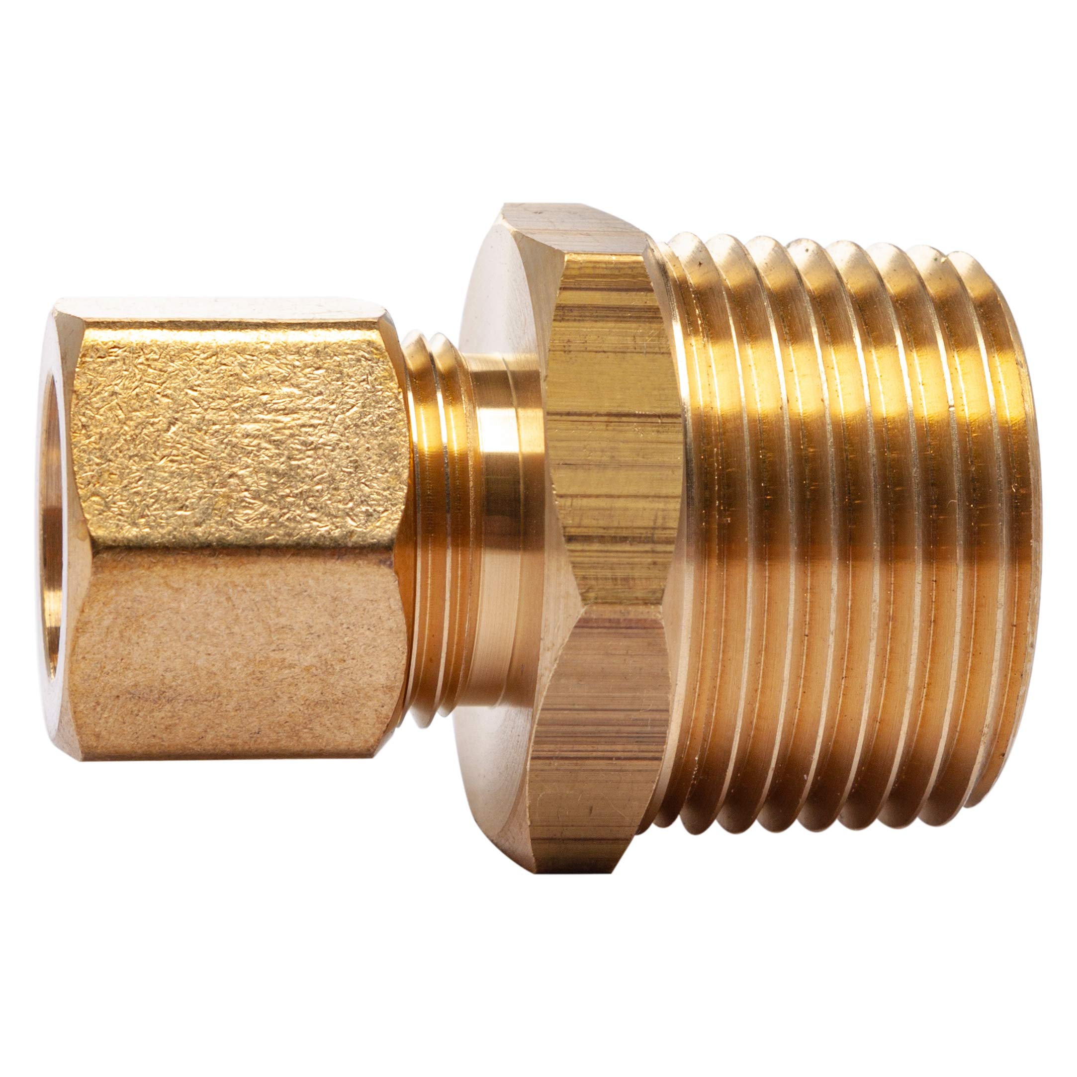 Ltwfitting Brass 1/2-Inch Od X 3/4-Inch Male Npt Compression Connector Fitting(Pack Of 5)