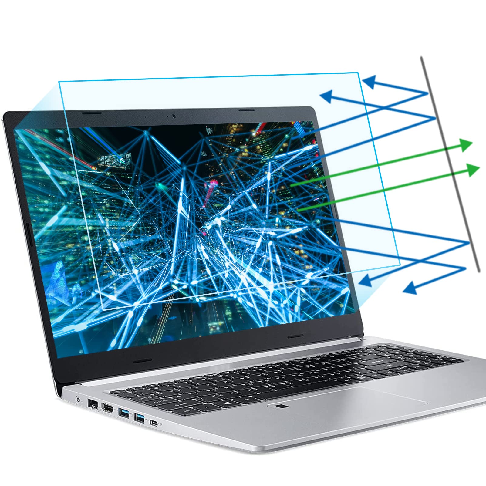 F Forito 2 Pack 15.6 Inch Anti Blue Light Laptop Screen Protector, Eye Protection Anti Glare Matte Computer Screen Cover For 15.