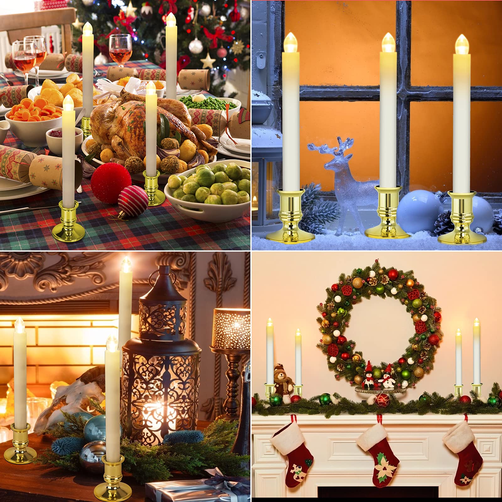 Koncifun Window Candles 12 Pack Battery Operated Candles With Timer Flameless Candles Battery Candles With 2 Remote Controls Chr