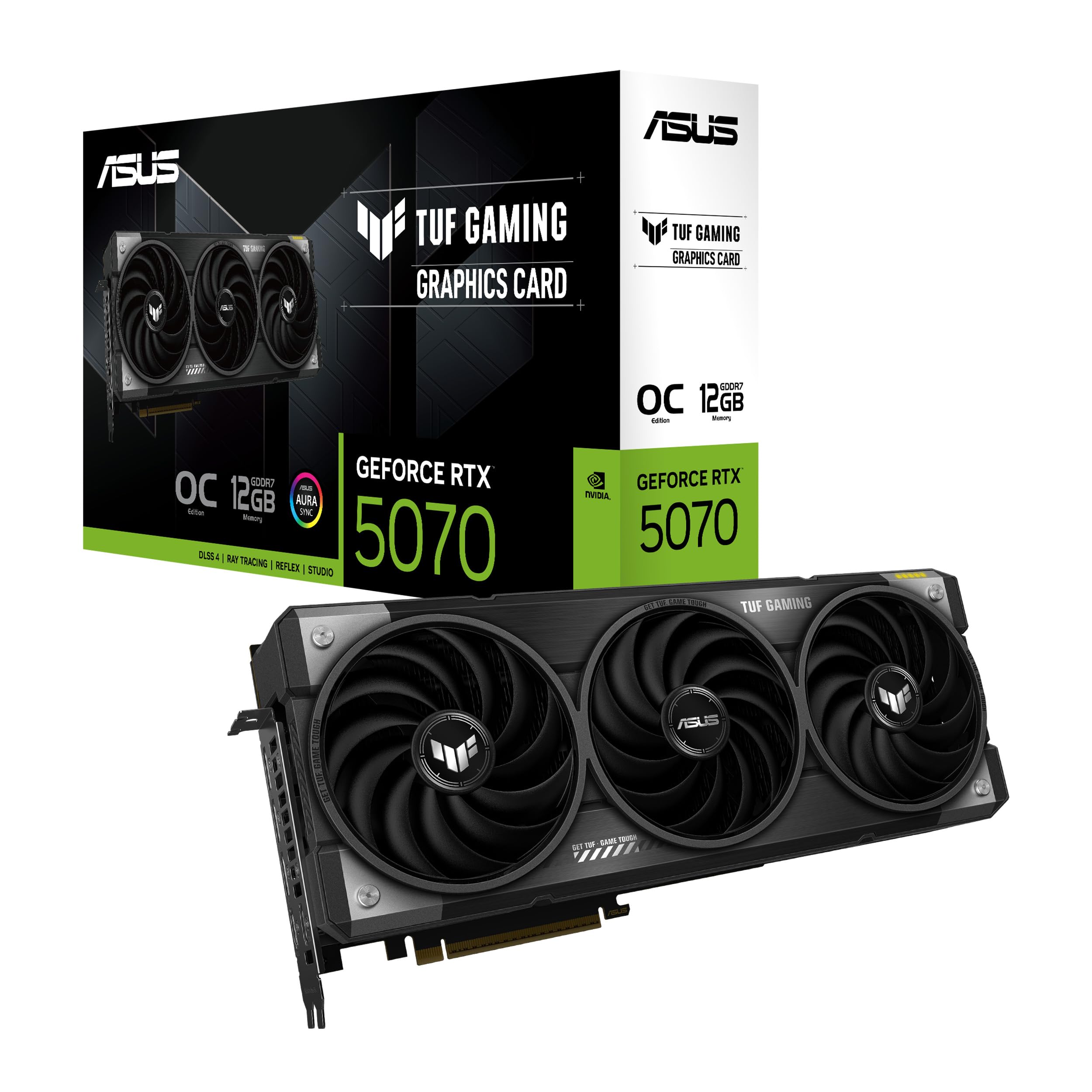 ASUS TUF Gaming GeForce RTX  5070 12GB GDDR7 OC Edition Gaming Graphics Card (PCIe 5.0, HDMI/DP 2.1, 3.125-slot, Military-Grade 