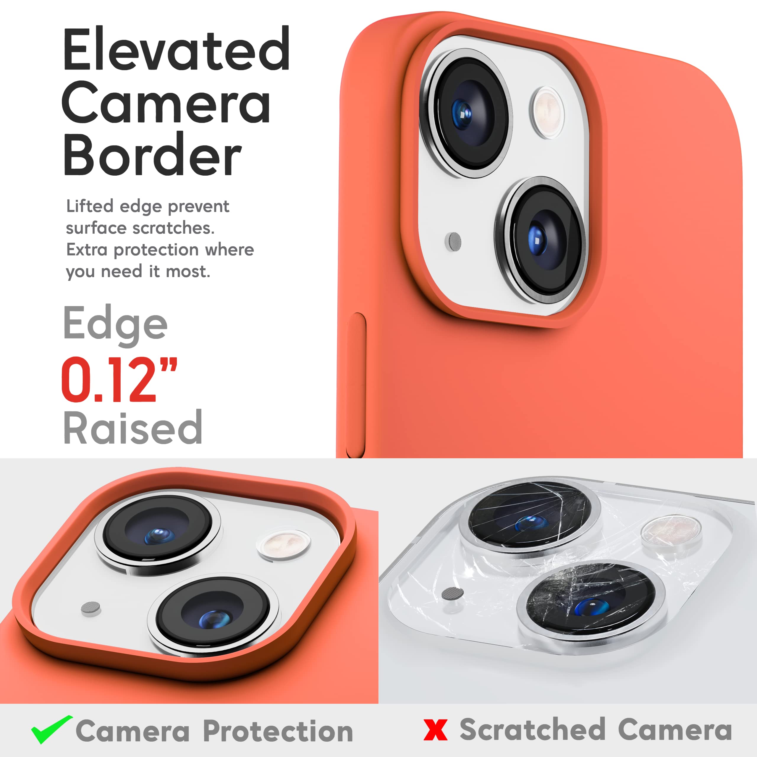 IceSword iPhone 13 Mini Phone Case Slim Gel Shockproof Liquid Silicone Orange 5.4 inch