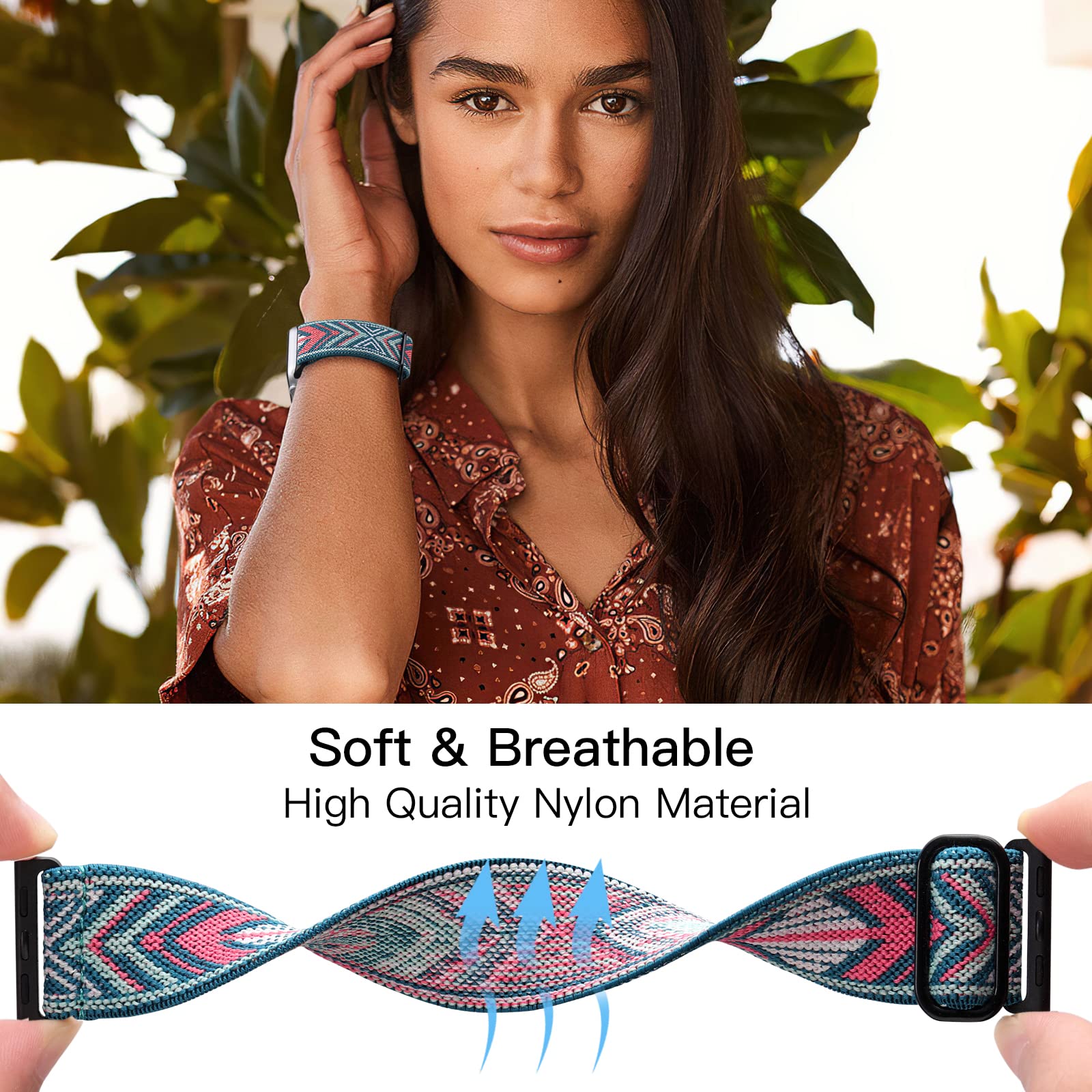 Lerobo Compatible With Apple Watch Series 7 10 45Mm 42Mm 46Mm 44Mm 49Mm For Women Men Stretchy Nylon Solo Loop For Apple Watch U