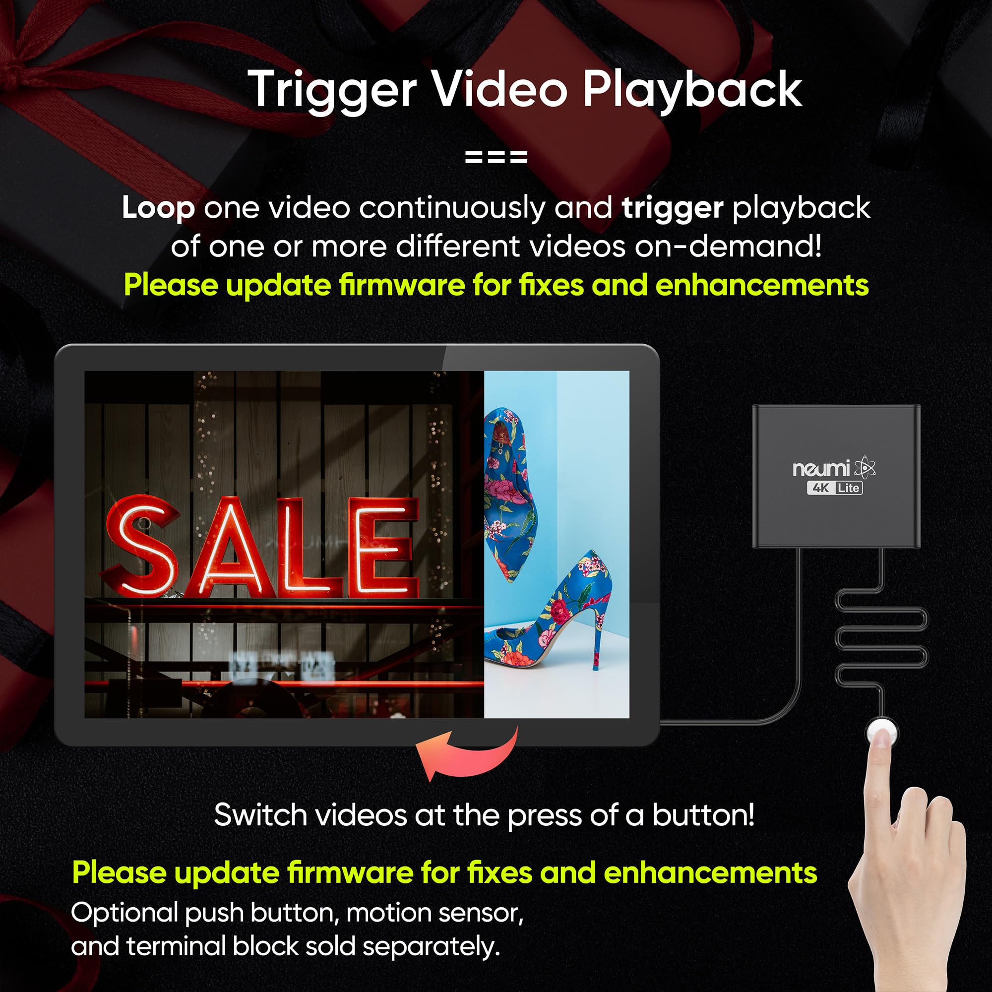 Neumi Atom 4K Lite Ultra Hd Digital Media Player For Usb Drives And Sd Cards   Plays 4K/Uhd Videos, Hevc/H.265, Hdmi And Analog