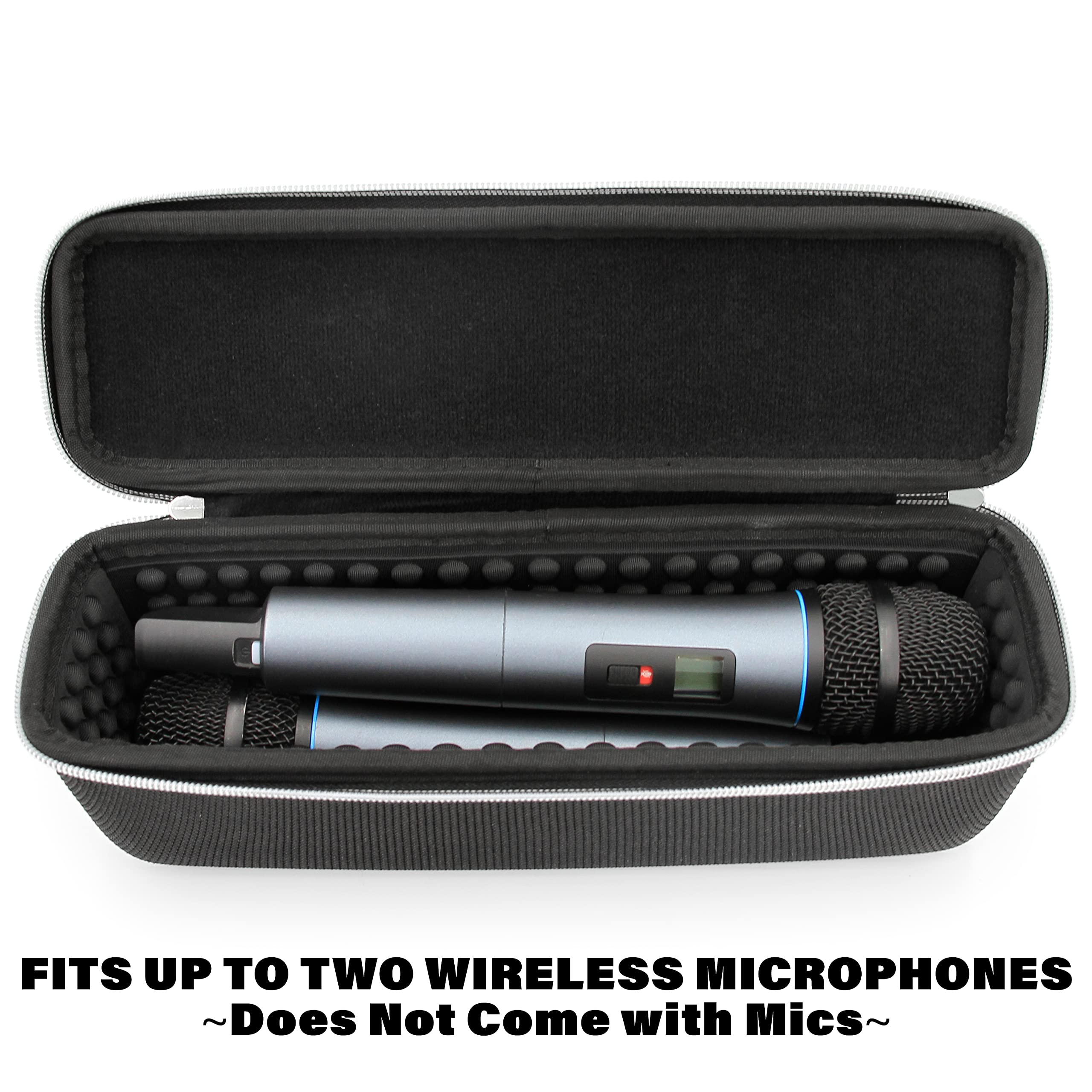 Casematix Wireless Microphone Case Compatible With Two Wireless Mic System Microphones Up To 10.75  By Sennheiser, Shure And Mor