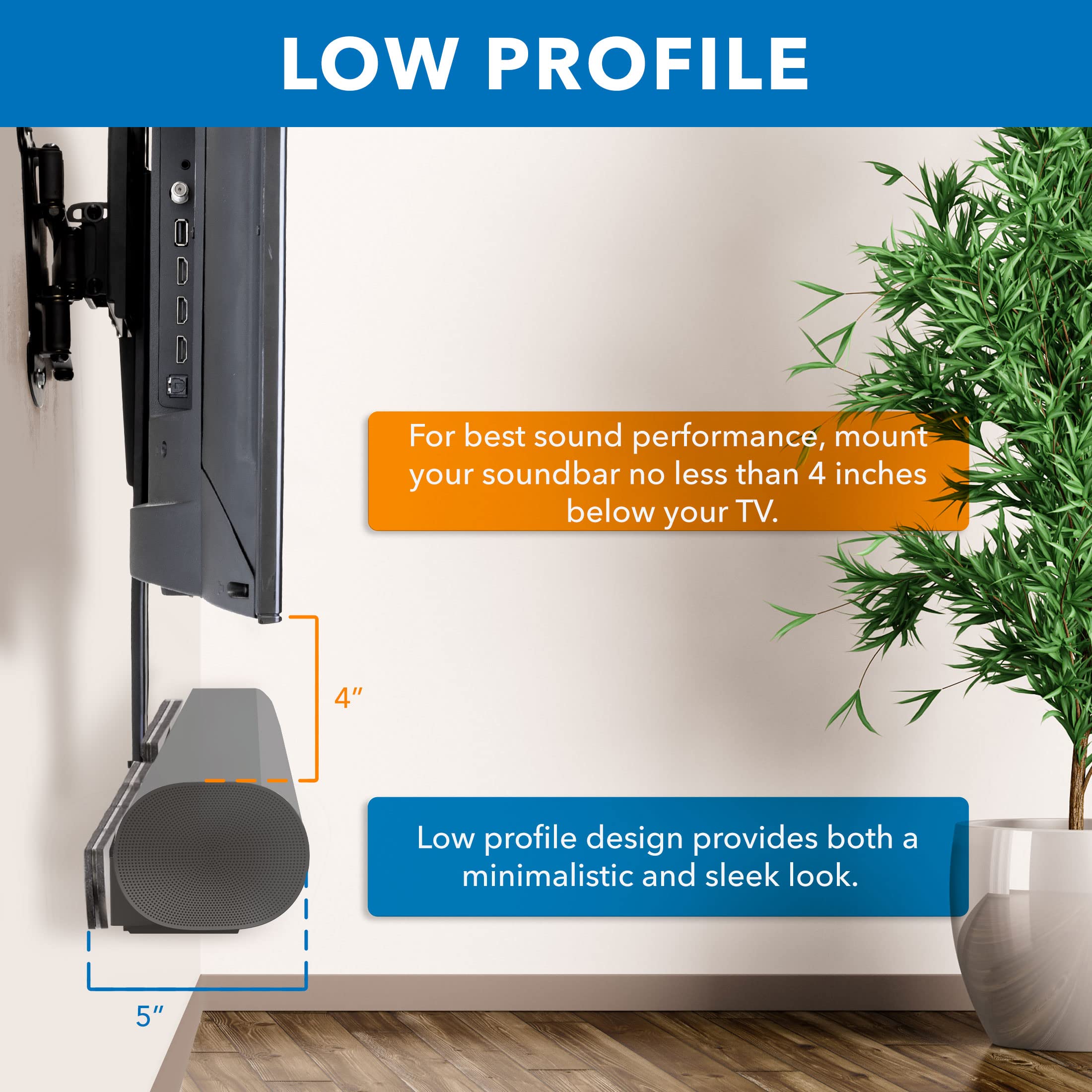 Mount It! TV Speaker Bracket Compatible with Sonos Arc Soundbars | Soundbar Mount for TV to Achieve Directional Sound All Around, Designed for Compatibility with Sonos Arc
