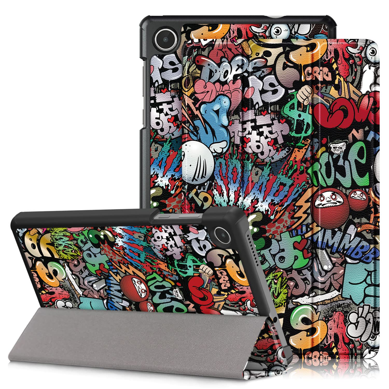 Dingguagua For Lenovo Tab M8 Gen 4 Case 2023,Lightweight Slim Shell Stand Cover For Lenovo Tab M8 4Th Gen Tablet Tb300Fu,Graffit