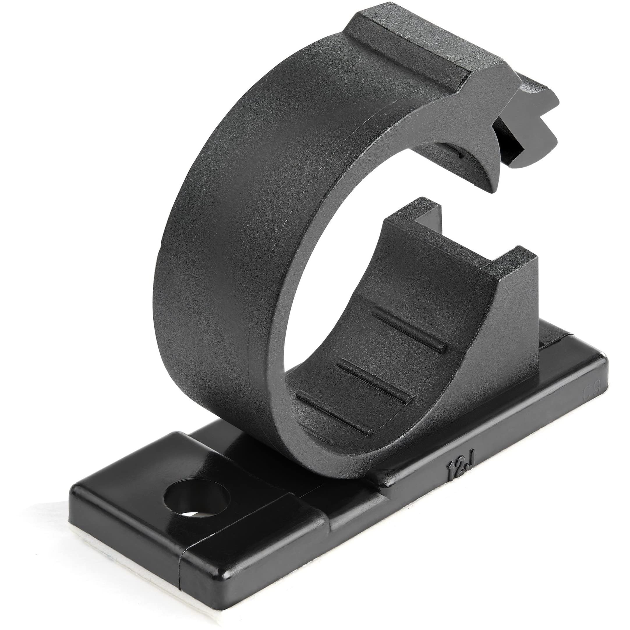 Startech.Com 100 Adhesive Cable Management Clips Black - Network/Ethernet/Office Desk/Computer Cord Organizer - Sticky Cable/Wir