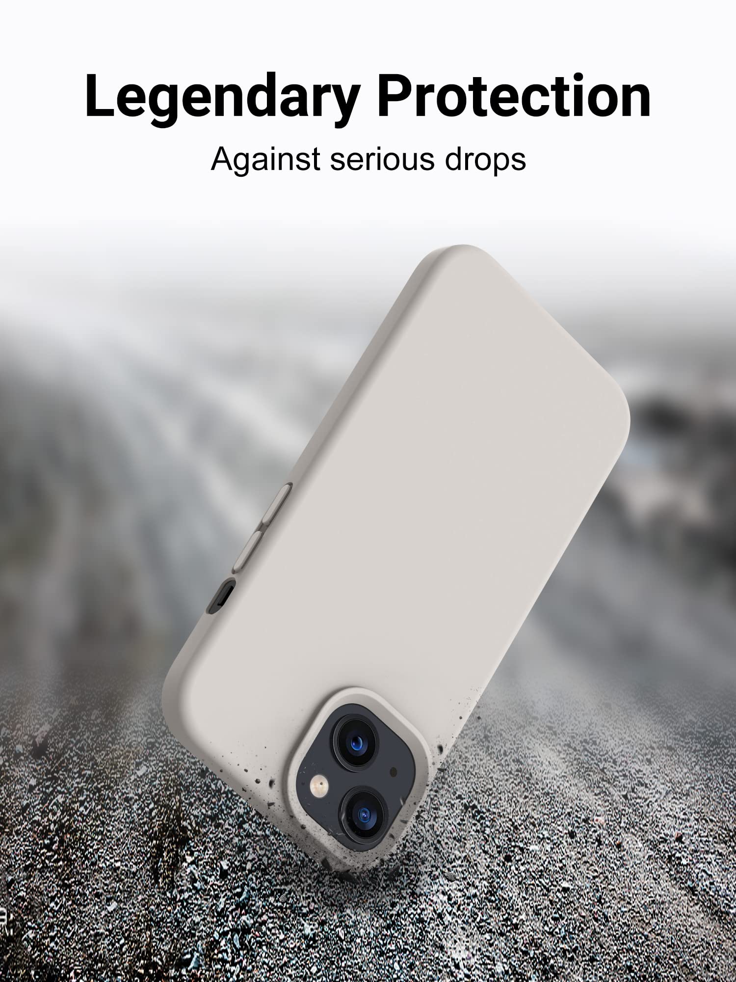 Otofly Designed For Iphone 13 Case, Silicone Shockproof Slim Thin Phone Case For Iphone 13 6.1 Inch Stone