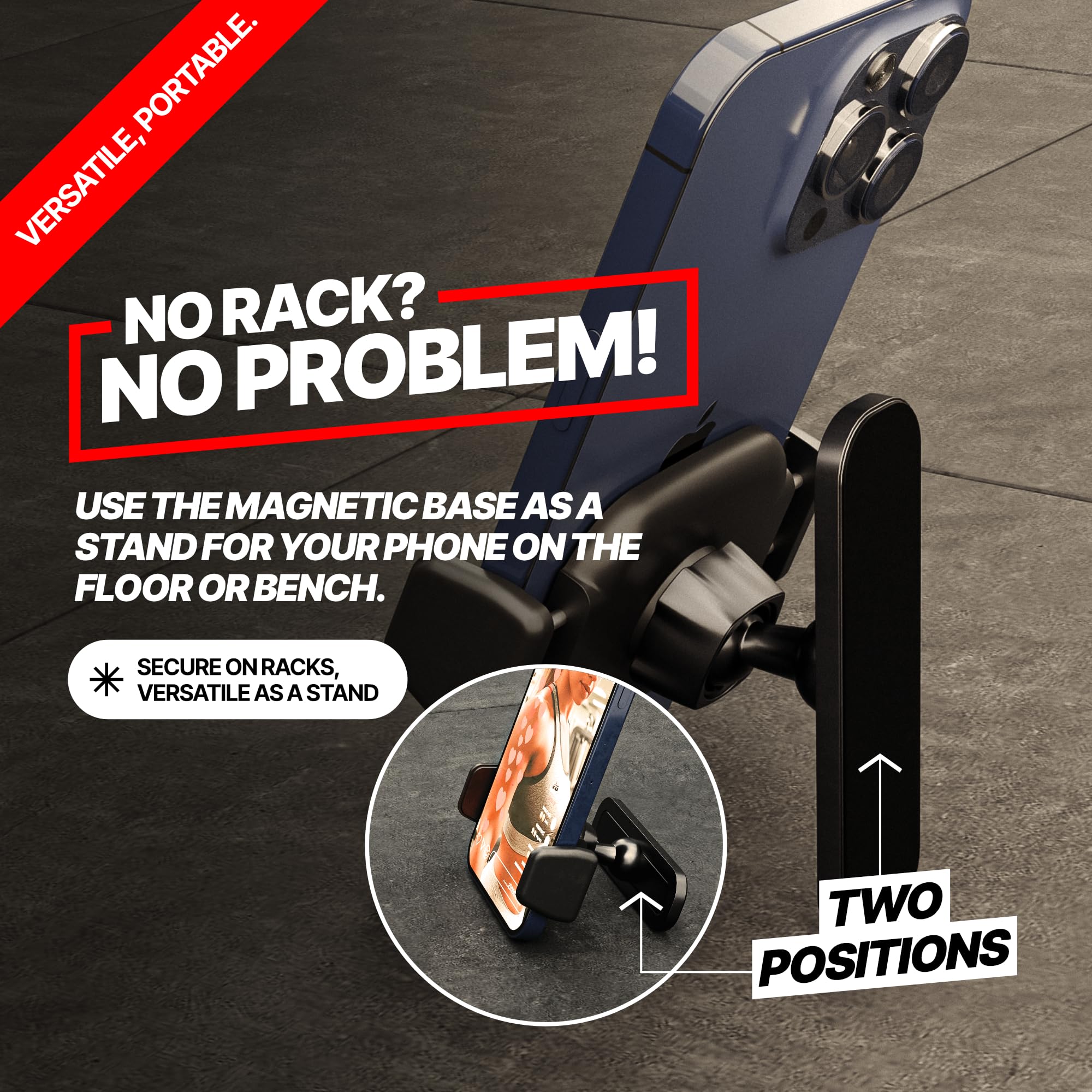 Blaubeck Magnetic Phone Holder For Gym - Essential Gym Rats Stuff - Magnetic Tripod For Iphone And Magnet Phone Mount- Home Work