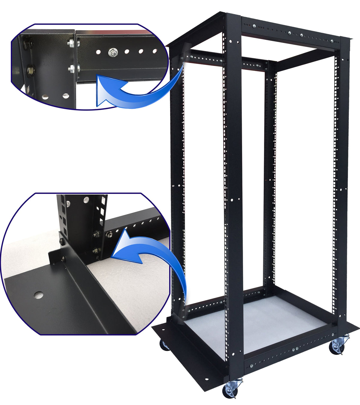 19 Inches Relay Racks Sysracks 18U 4 Post Open Frame 19 Inch Network Server Rack Relay Cabin ...