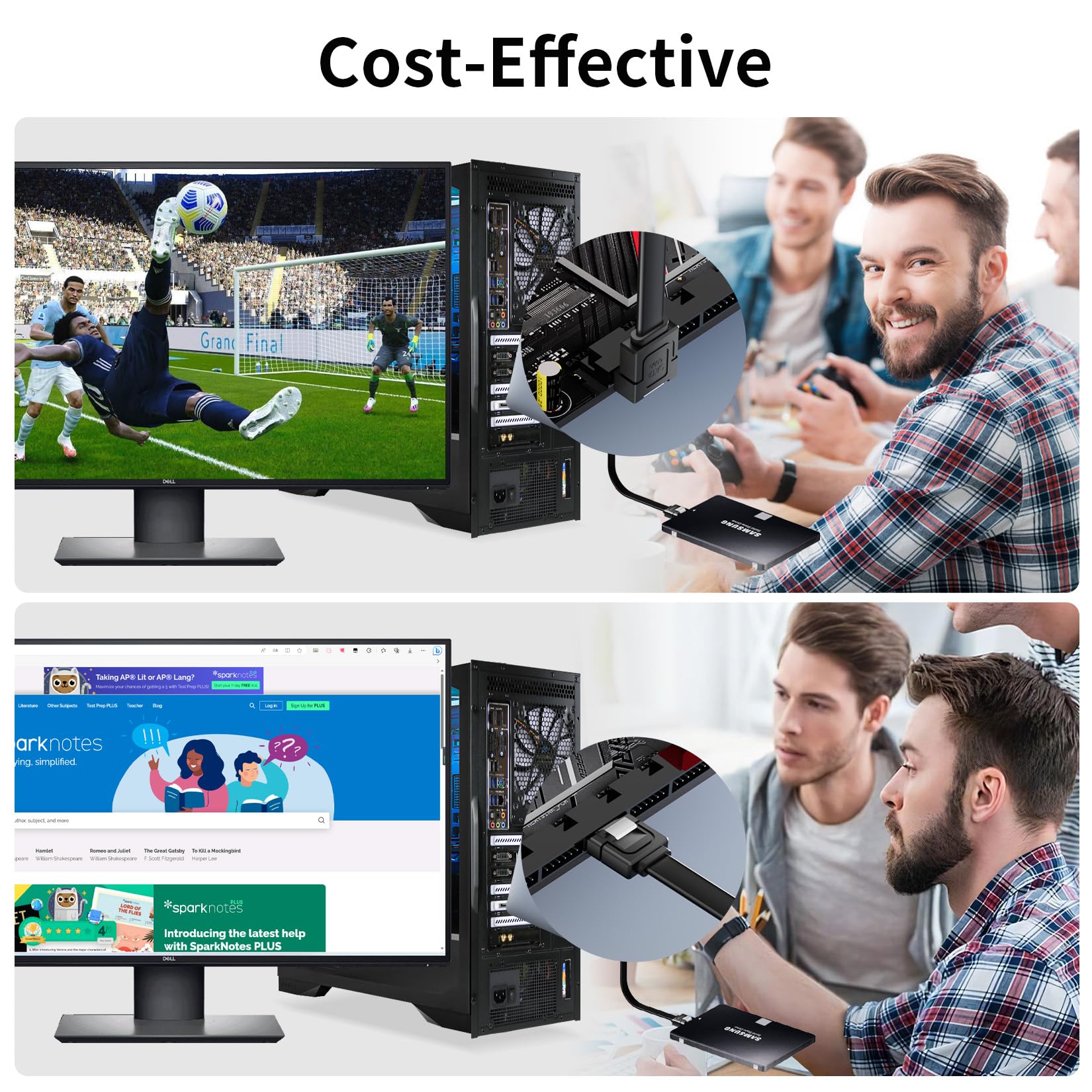 Bolaazul Sata Cable Iii Right Angle & Straight, 5 Pack Sata Data Cables 90 Degree + 5 Pack Sata 3 Cable Straight To Straight, 6G