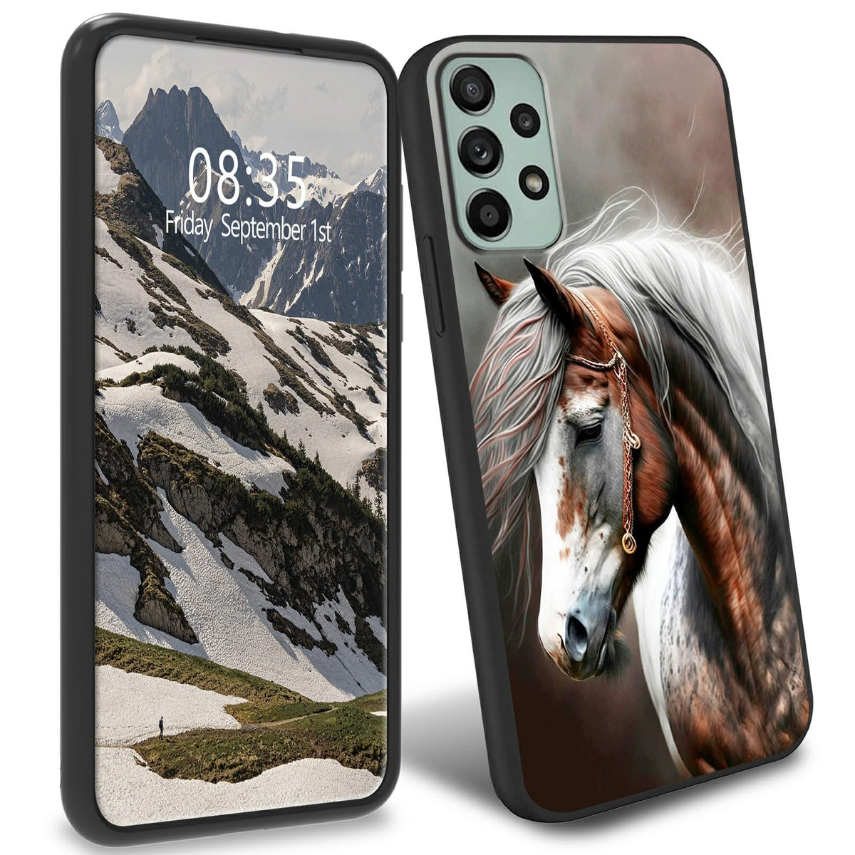 Bfdhgqzc Horse Theme Tpu Case For Samsung Galaxy A32 5G Slim Black Soft Tpu Phone Case Shockproof Anti-Drop Full Body Protection