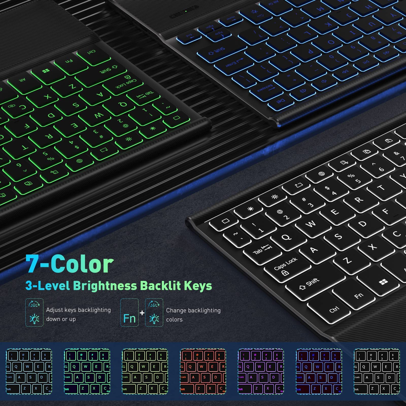 Doohowcase Backlit Keyboard Case Touch For Lenovo Tab P11 (2Nd Gen) 11.5'' 2023 (Tb350Fu), Bluetooth Keyboard With Trackpad & Tw