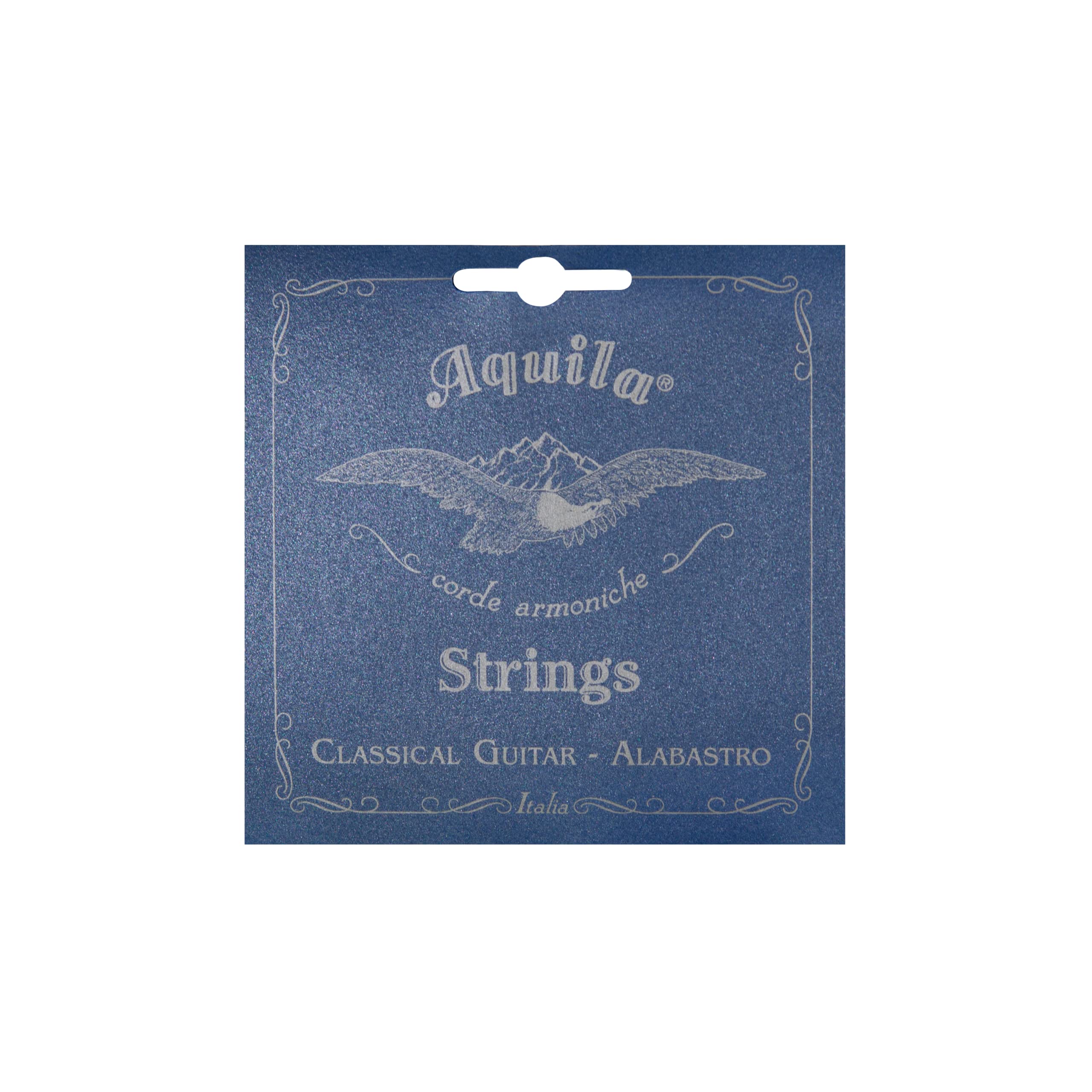 Aquila Alabastro 20C Set Of Classical Guitar Strings (Superior Tension, Nylgut Material With Percussive Sound)