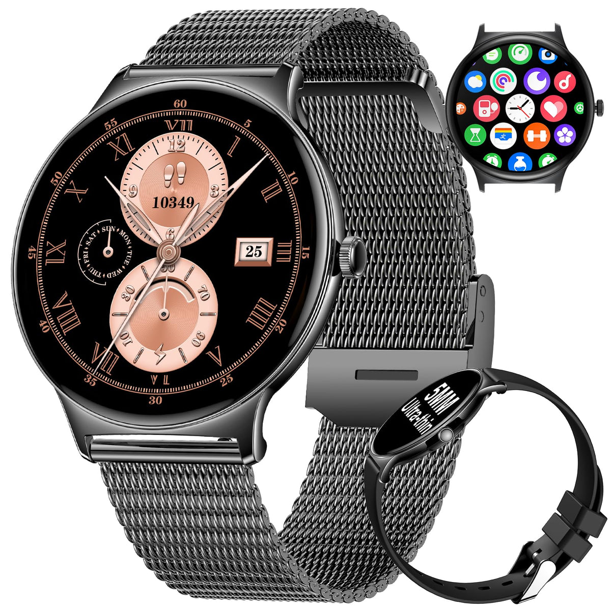 Lige Smart Watch For Women Men,1.43 '' Hd Amoled Slim Smartwatch For Android Ios,Fitness Tracker With 120+ Sport Modes/Ip68 Wate