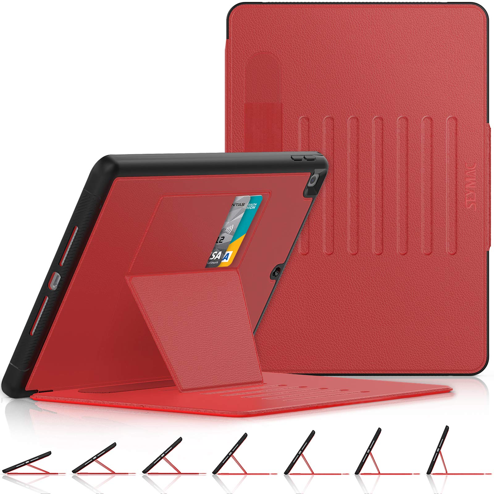 Seymac Stock Case For Ipad 9Th/8Th/7Th Generation 10.2'', Strong Magnetic Auto Sleep Shockproof Case With Absorbing Multi Angles