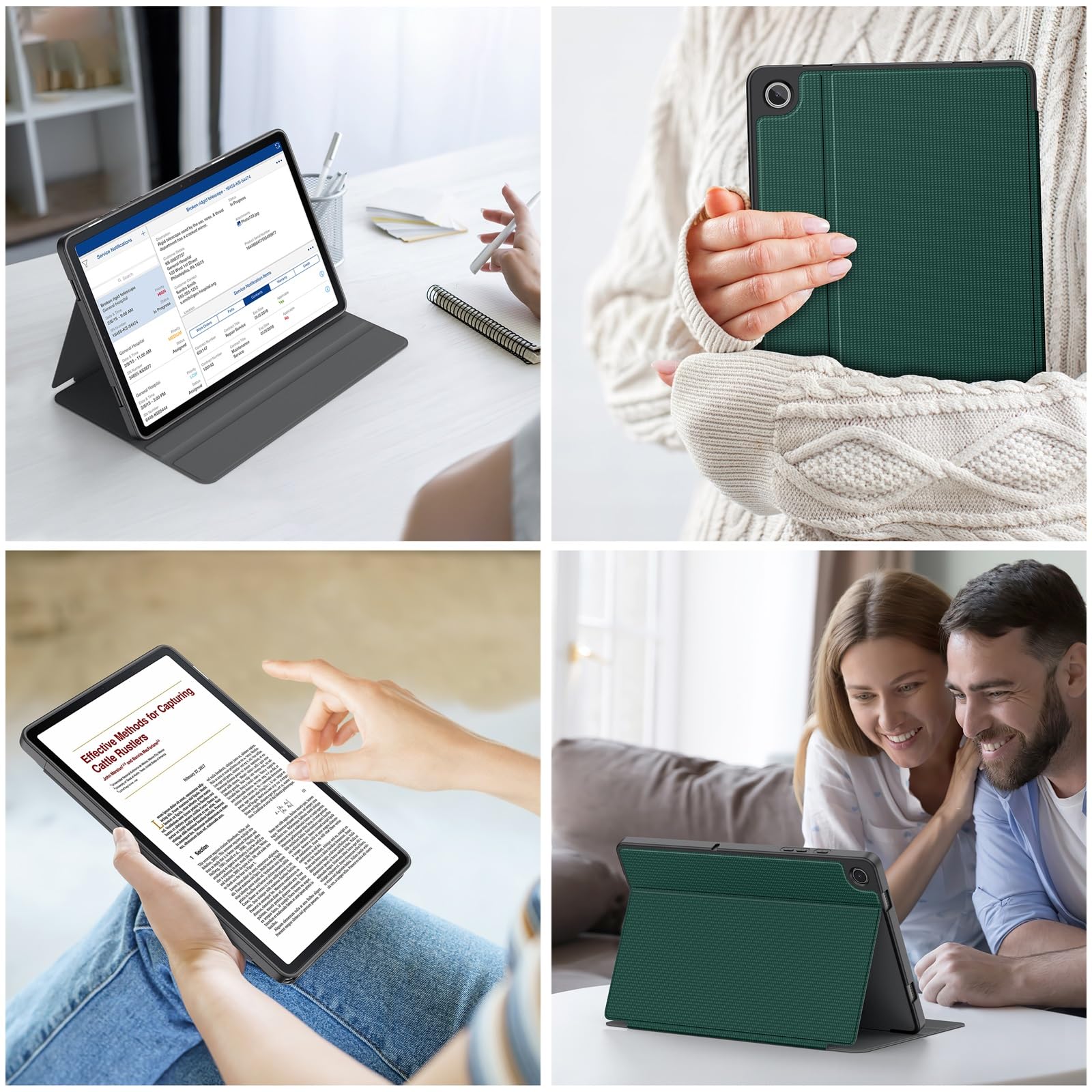 Soke Case For Galaxy Tab A9+/A9 Plus 11 Inch 2023, Shock Proof Smart Folio Stand Case, Multi  Viewing Angles, Soft Tpu Back Cover For Samsung Galaxy Tab A9+ Tablet [Sm X210/X216/X218], Midnight Green