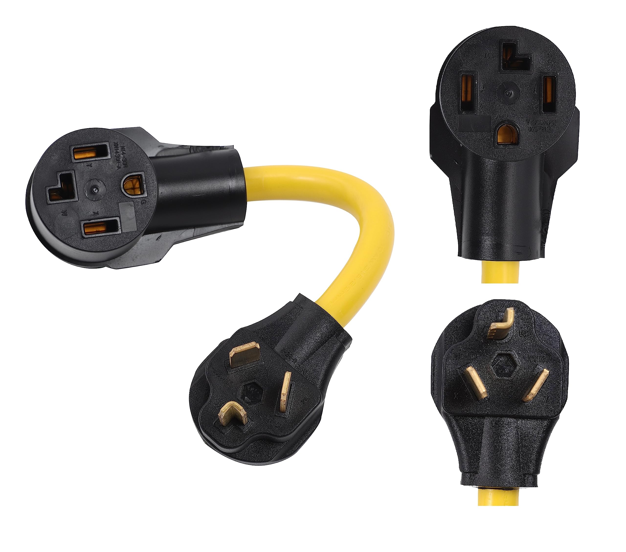 Onetak Nema 10 30P To 14 30R 120V/240V 30 Amp 3 Prong Male Plug To 4 Prong Female Outlet Receptacle Rv Dryer Generator Power Cor