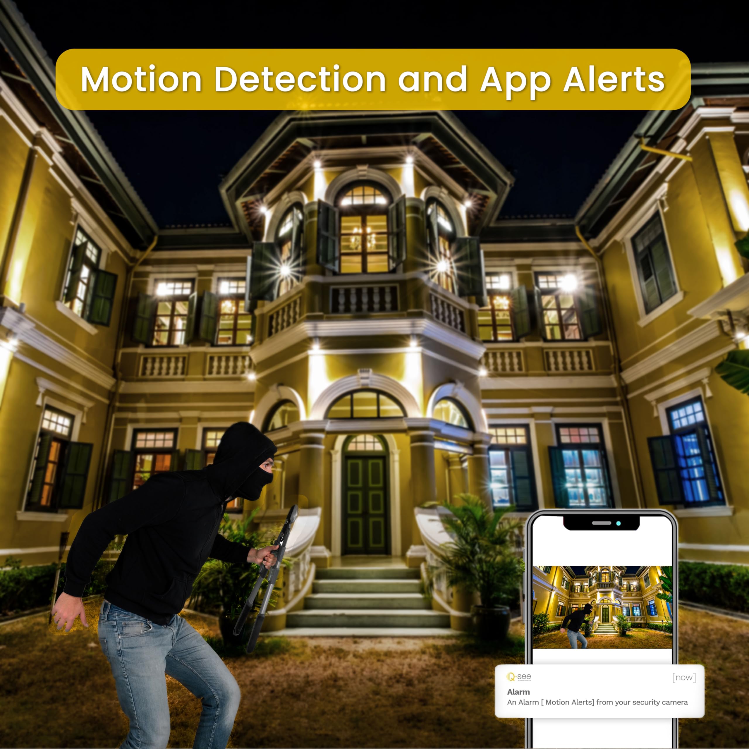 Qsee 8Ch 5Mp Security Camera System With Color Night Vision/Motion Detection, 4Pcs Wired Poe Cameras For Home Security Outdoors,