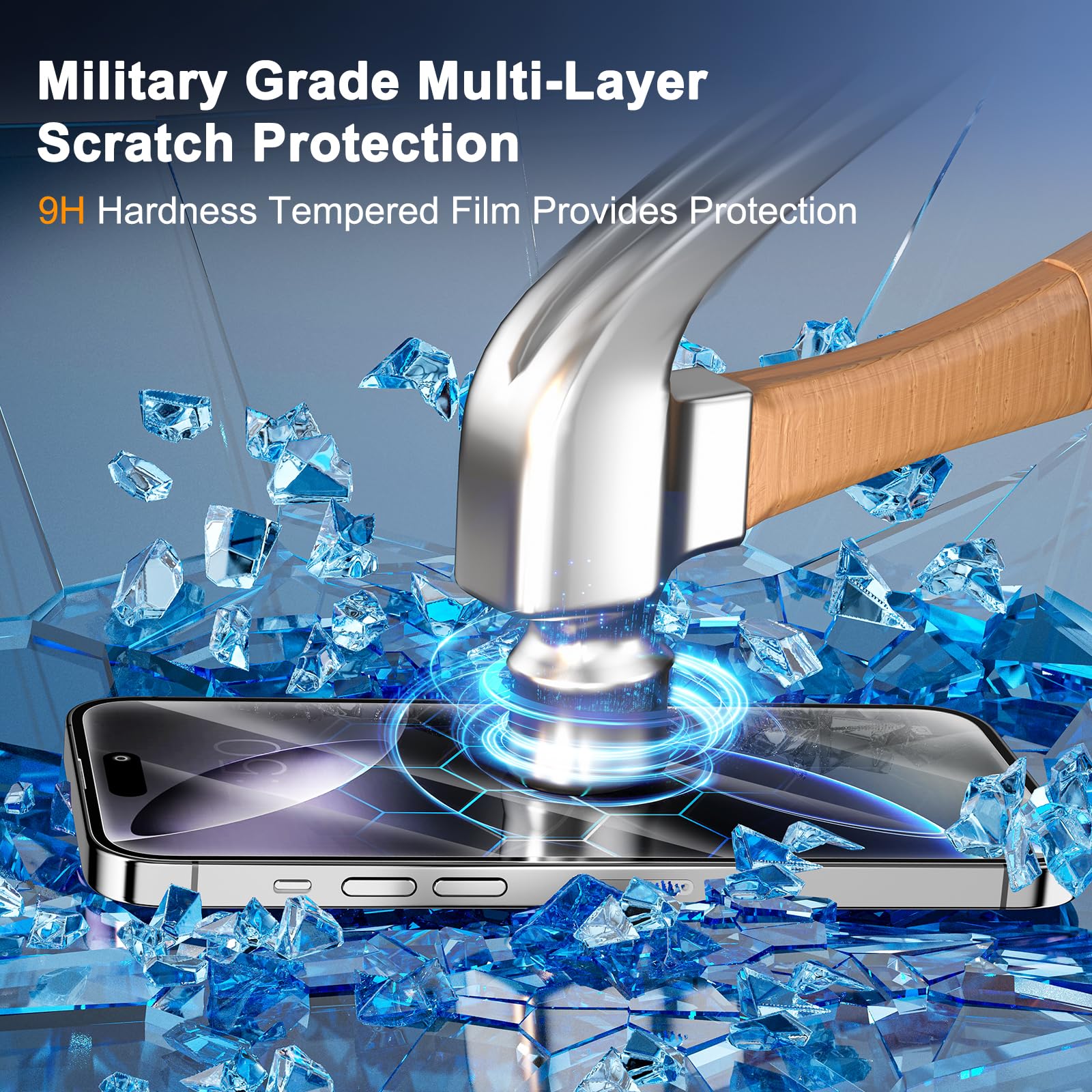 Sibeitu 3 Pack Screen Protector For Iphone 16 Pro With 3 Pack Camera Lens Protector, 6.3 Inch Hd Clear 9H Hardness Tempered Glas