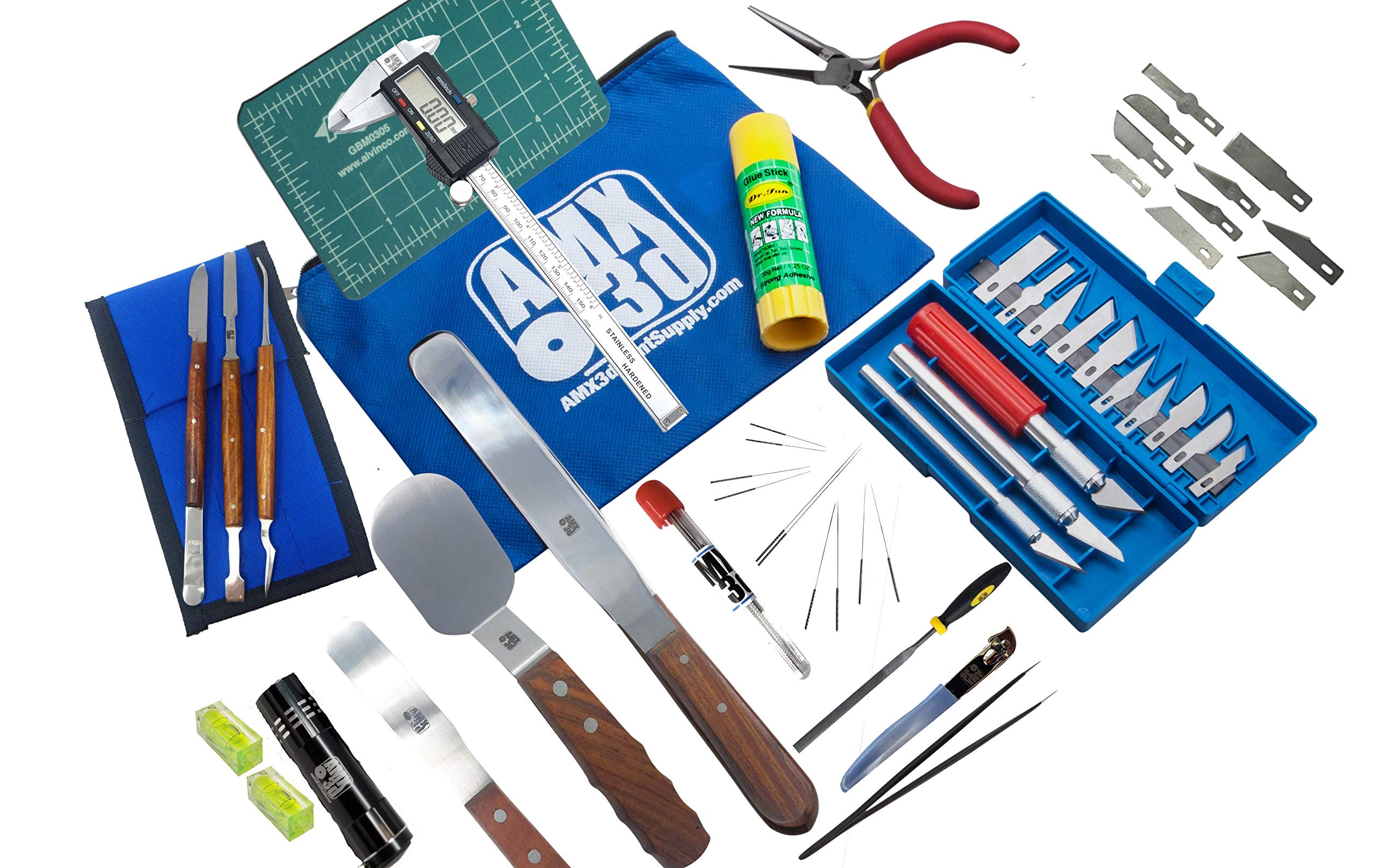 Amx3D Pro Grade Plus 3D Printer Tool Kit   All The 3D Printing Tools & Accessories Needed To Remove, Clean & Finish 3D Prints Pl