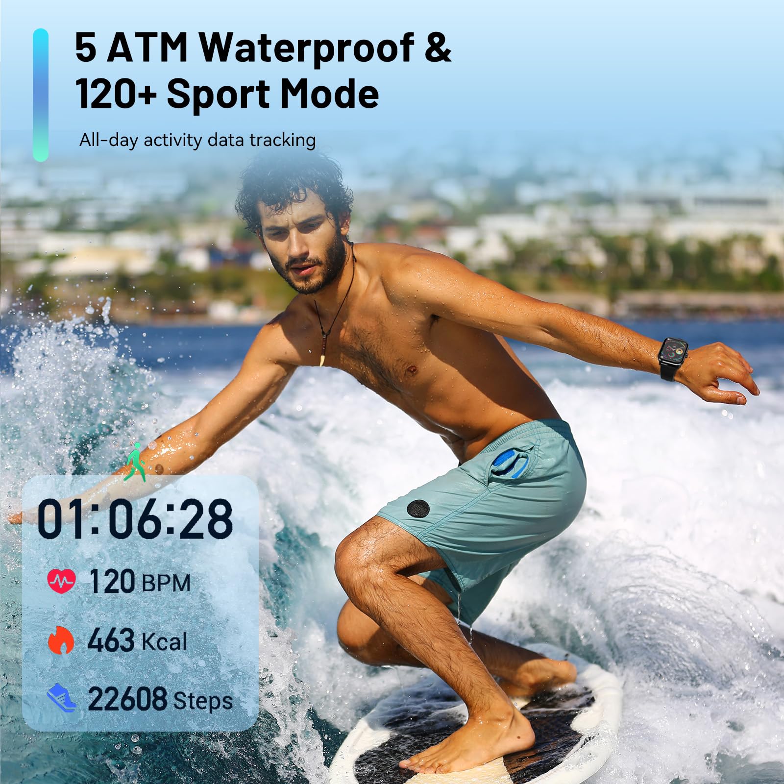 Smart Watch For Men And Women, 1.96'' Hd Fitness Tracker With Bluetooth Calls, Heart Rate & Sleep Monitor, 120+ Sports Modes, Ip