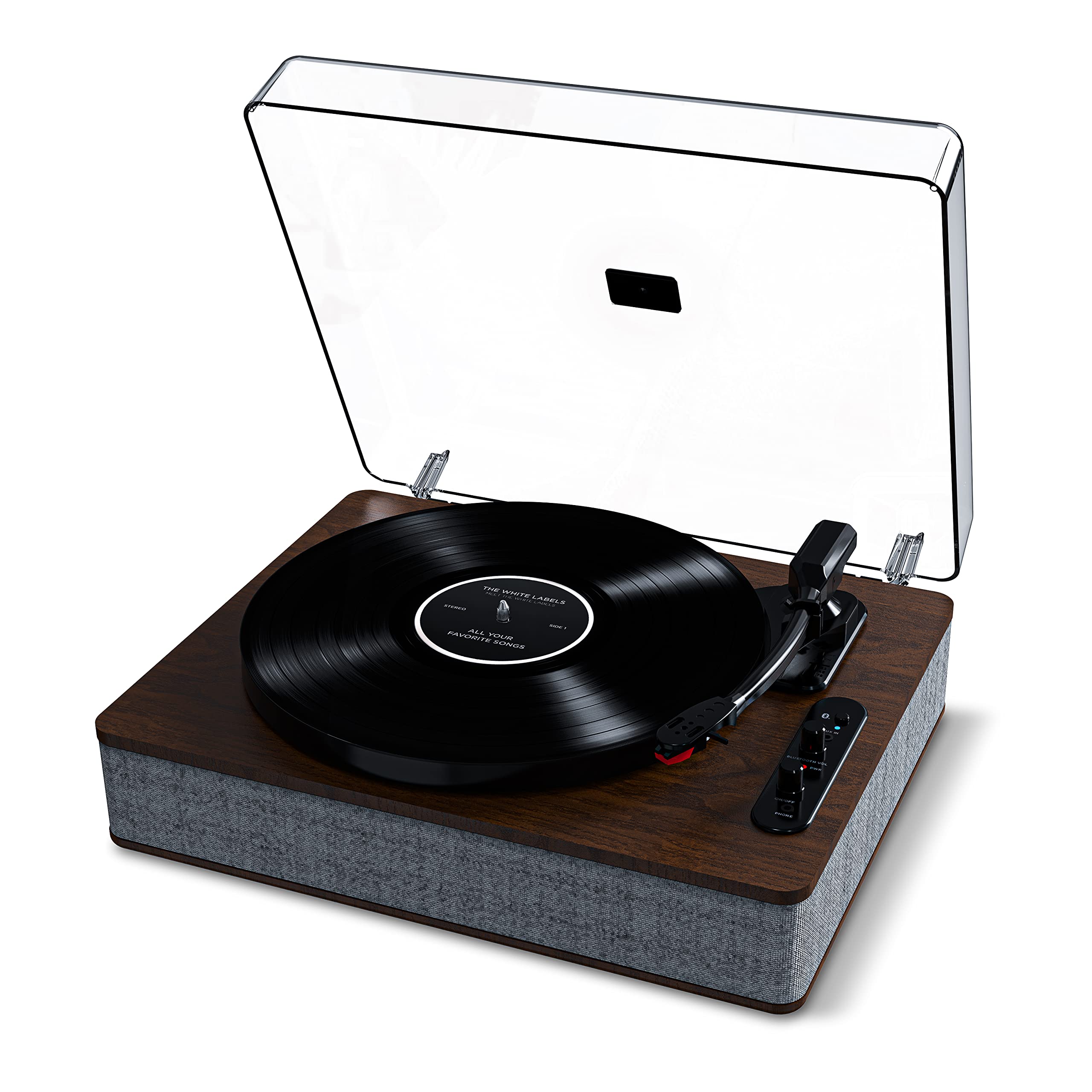 Ion Audio Luxe Lp   Bluetooth Vinyl Record Player With Speakers, Usb Conversion, Full Size Platter, Auto Stop, Headphone Out, 3