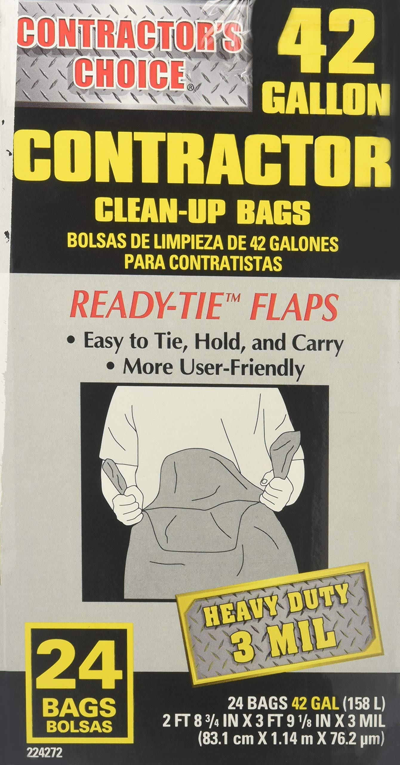 Contractor'S Choice 24 Count 42 Gallon Outdoor Construction Trash Bags