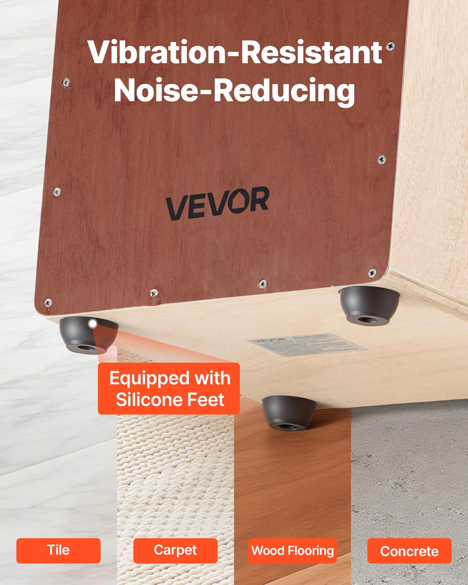 Vevor Cajon Box Drum, With Internal Snare Wires, Compact And Lightweight Wooden Percussion Box, Birch Wood Drum Musical Instrume
