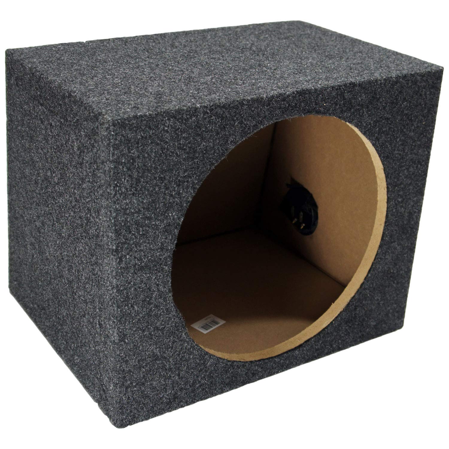 American Sound Connection Car Audio Single 12'' Sealed Subwoofer Rear Angle Sub Box Enclosure 5/8'' Mdf Wood