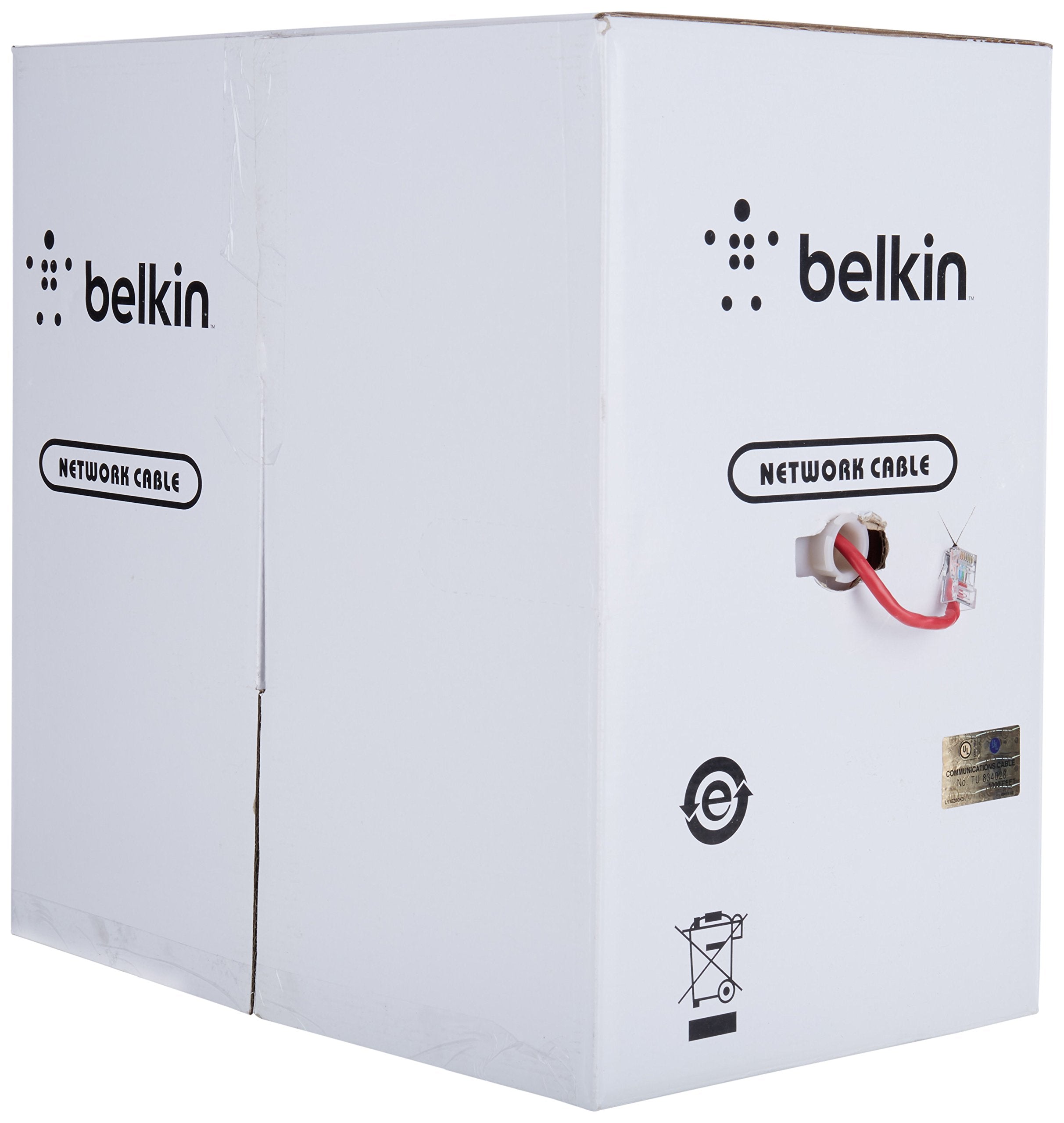 Belkin Cat6 Stranded Bulk Cable 4Pr24Awg 1000 Red (A7J704 1000 Red)