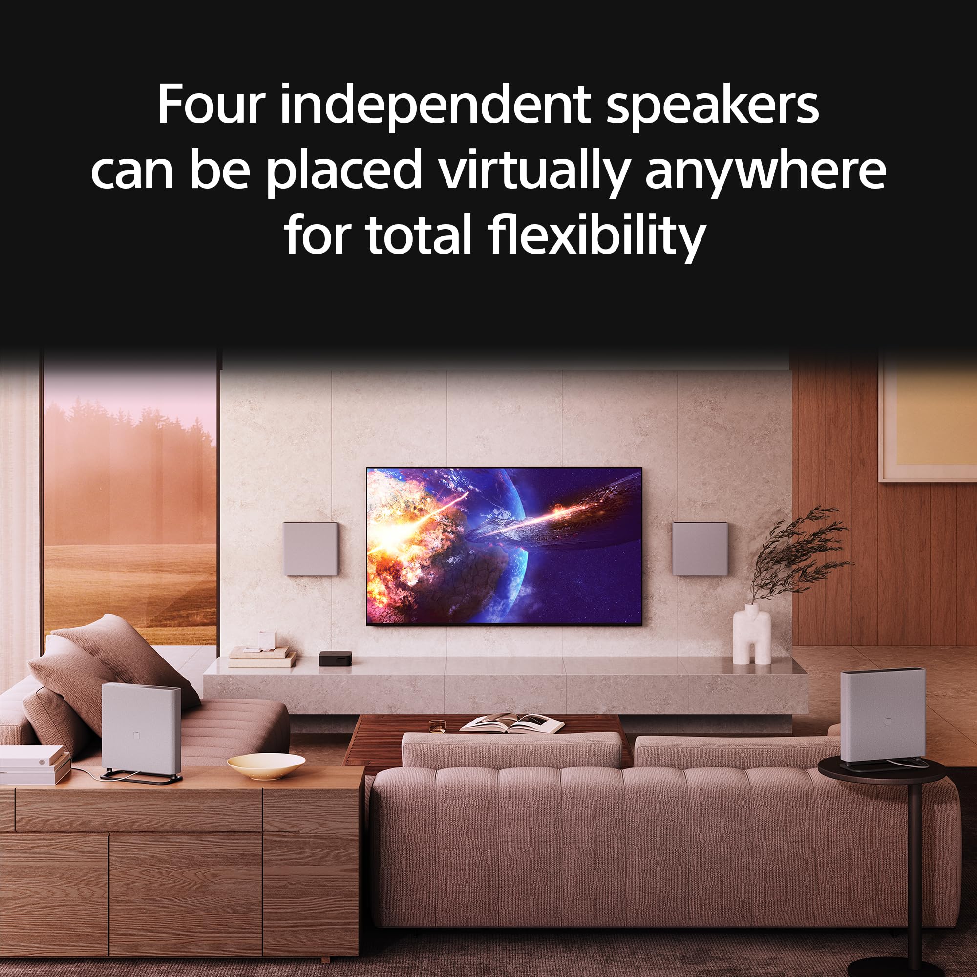 Sony BRAVIA Theater Quad 16 Speaker Home Theater Audio System with 4 Wireless Speakers, 360 Spatial Sound Mapping, Dolby Atmos/DTS:X Support, Room Calibration (HT A9M2)