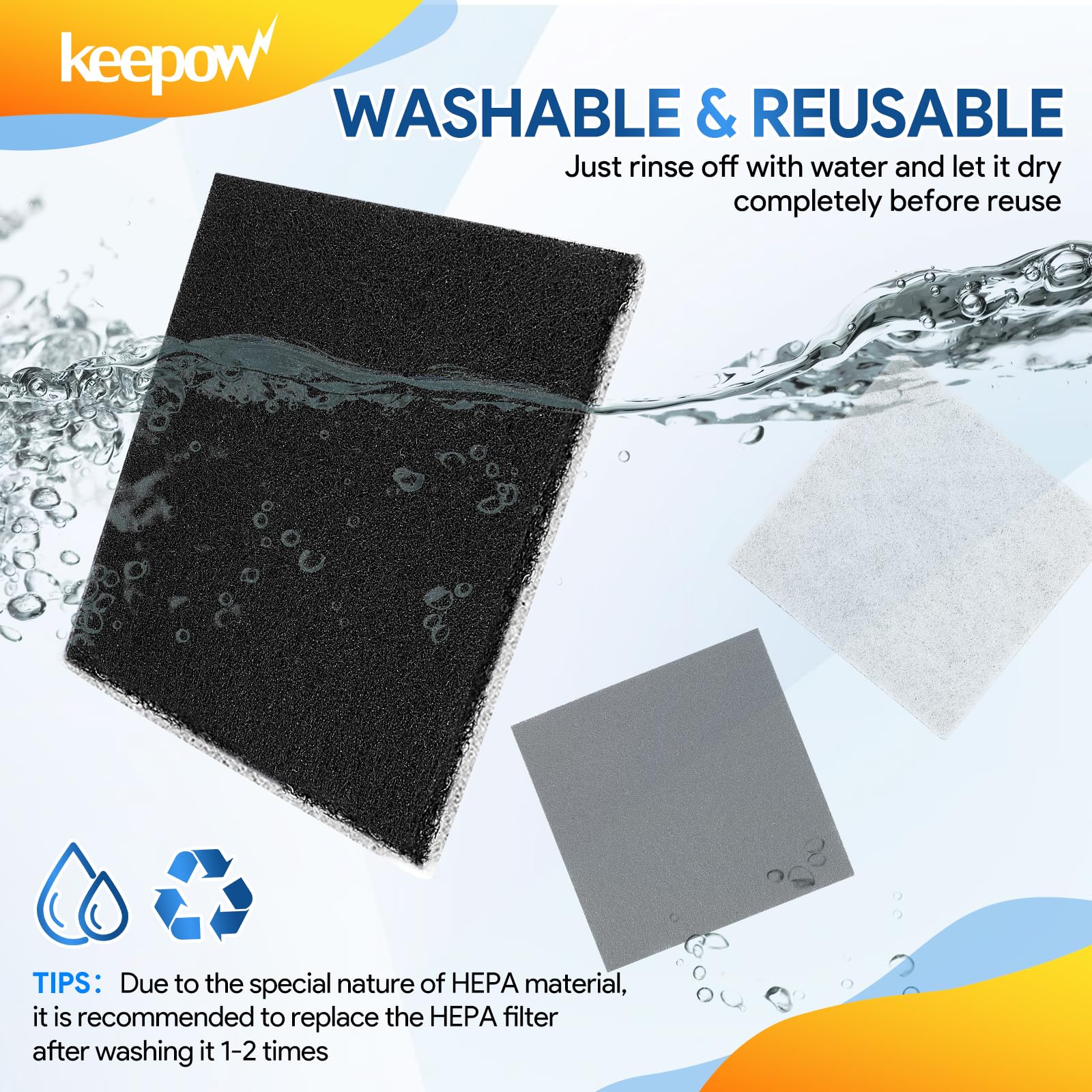 Keepow 10 Pack Cf 1 Hepa Filter Replacement Compatible With Kenmore Sears Progressive Cf 1, Progressive & Whispertone, Panasonic