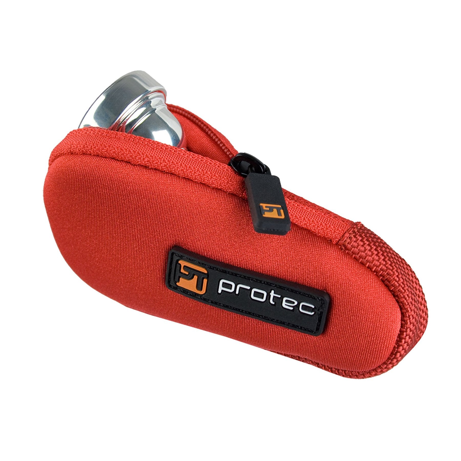 Protec Trumpet/Small Brass Single Neoprene Mouthpiece Pouch With Zipper Closure   Red, Model N203Rx