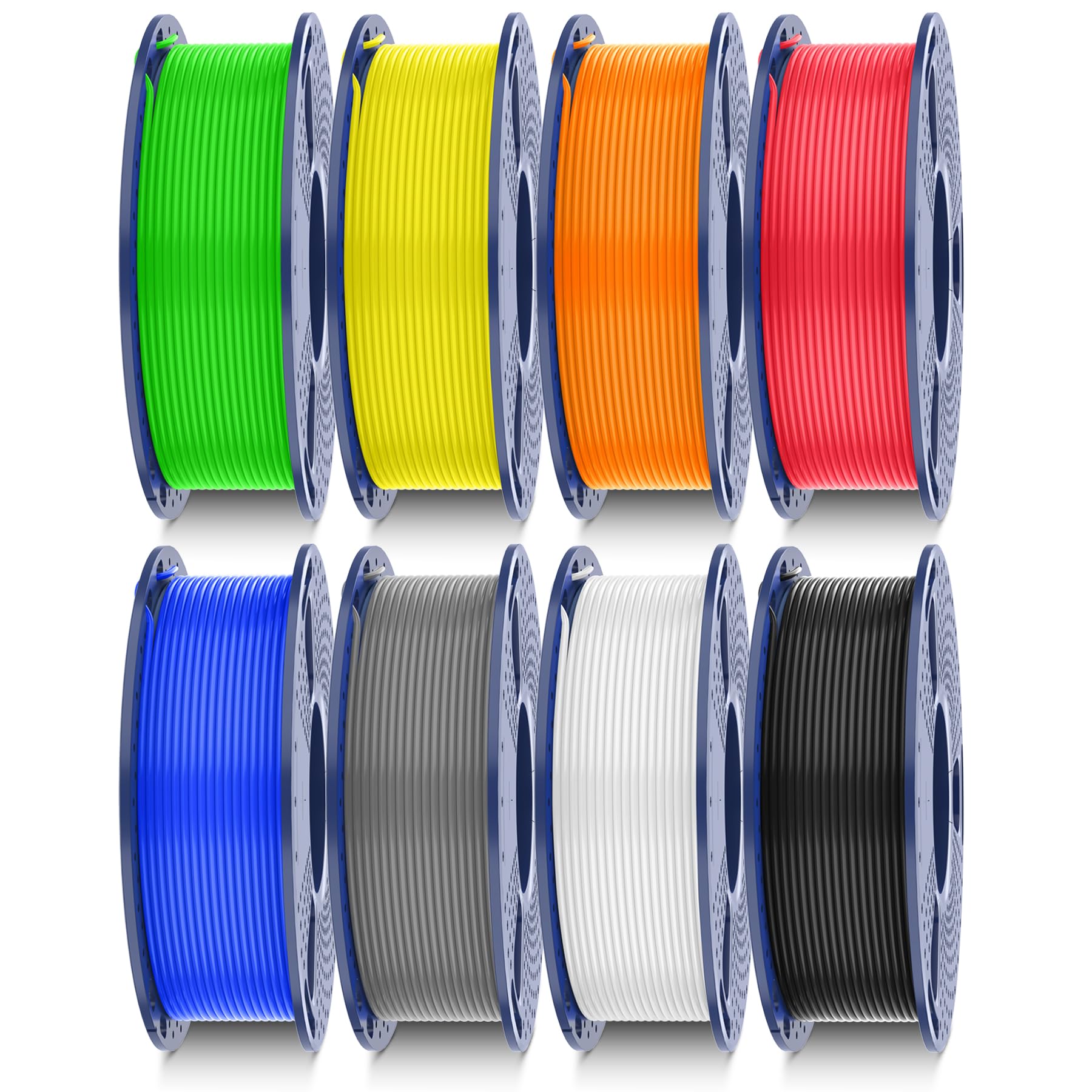 SUNLU ABS Filament 1.75mm 3D Printer Filament Bundle Multicolor, Individually Vacuum Packed, 2kg in Total, 0.25kg per Spool, 8 P