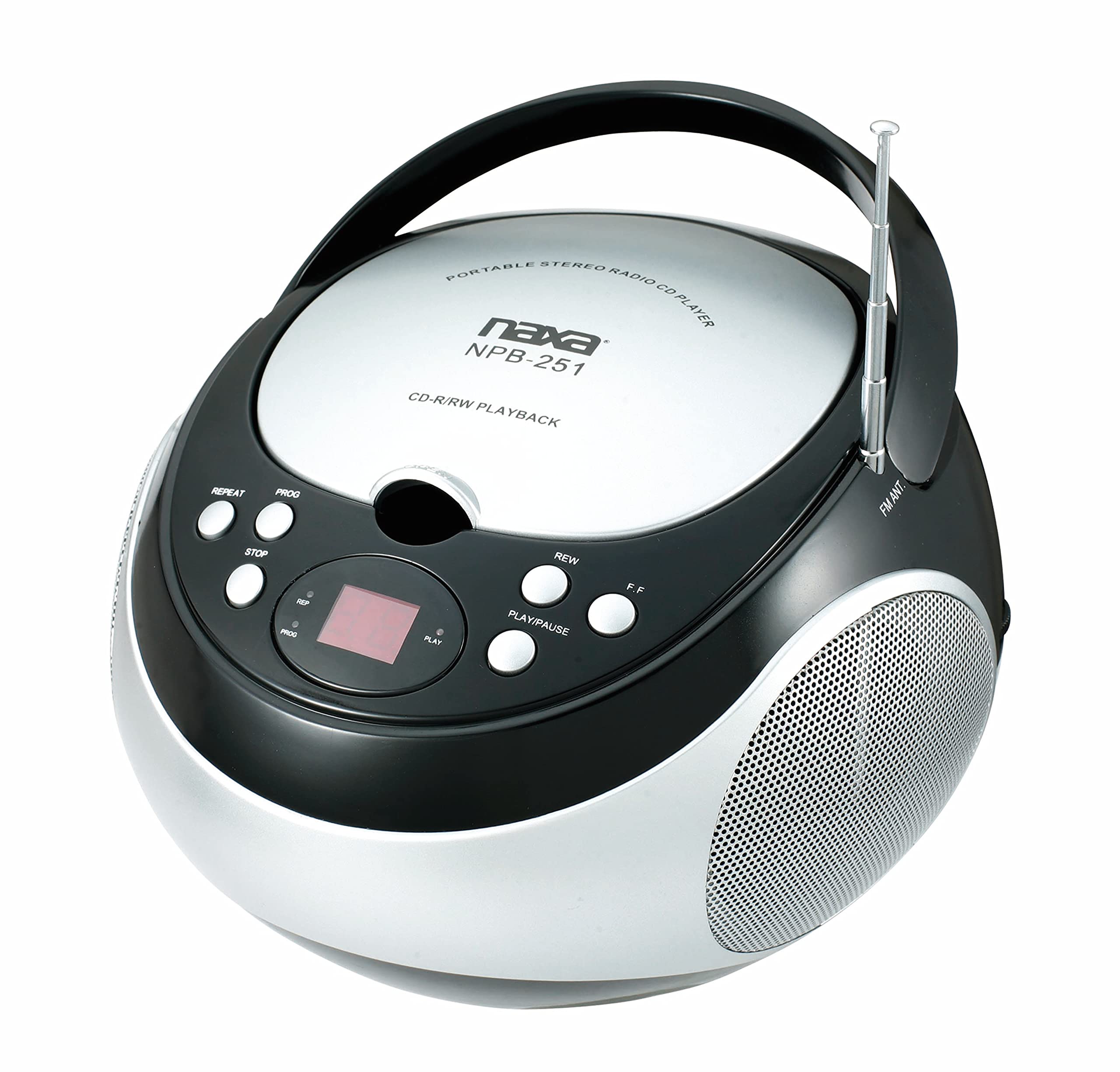 Naxa Electronics Npb 251Bk Portable Cd Player With Am/Fm Stereo Radio,Black