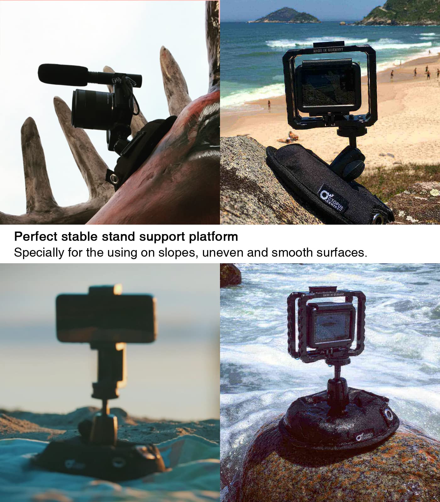 Octopad Universal Table Tripod Base Stand, Bean Bag, Perfect For Slopes, Uneven Surfaces, With Universal 1/4'' Thread, For Camer