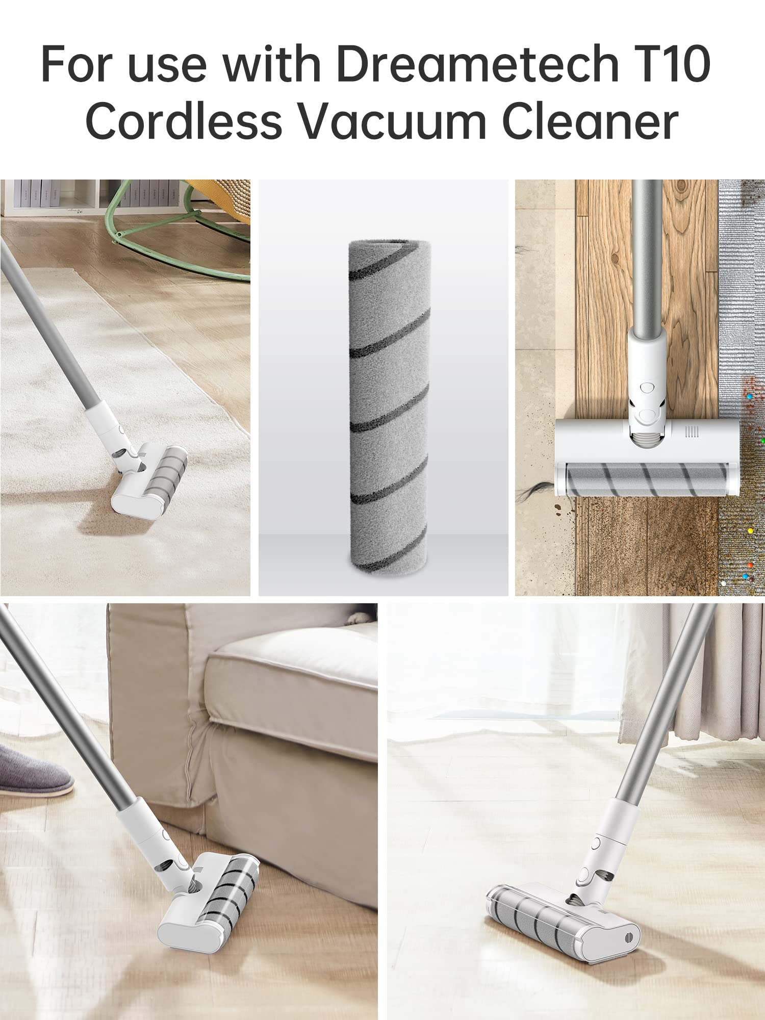Dreame Soft Roller Power Brush For T10 Cordless Vacuum Cleaner, Ideal For Indoor Hard Floor & Hard Surface